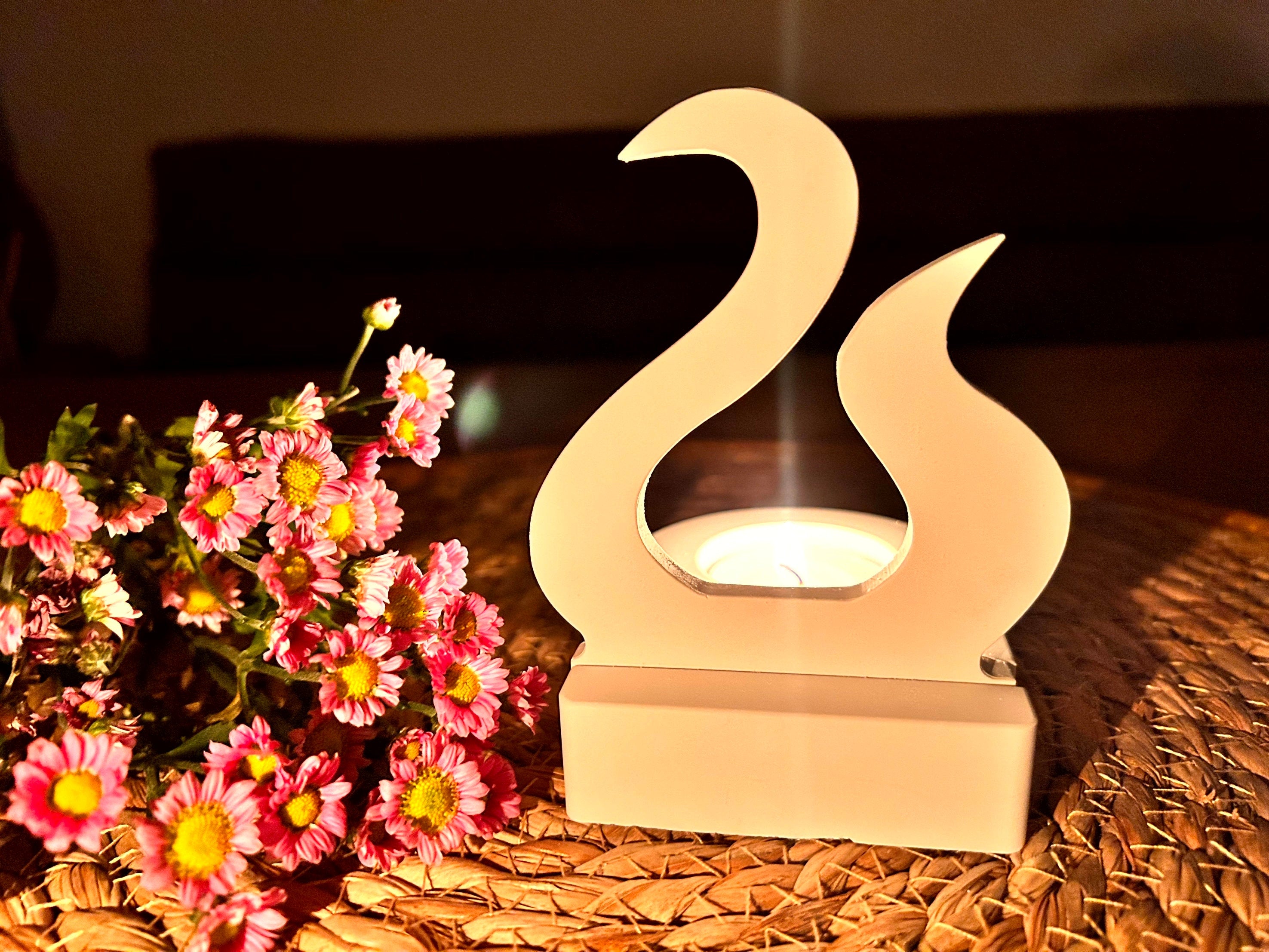 Silikon - Gießform - Doppelflamme Einschieber für unseren Teelichthalter  -