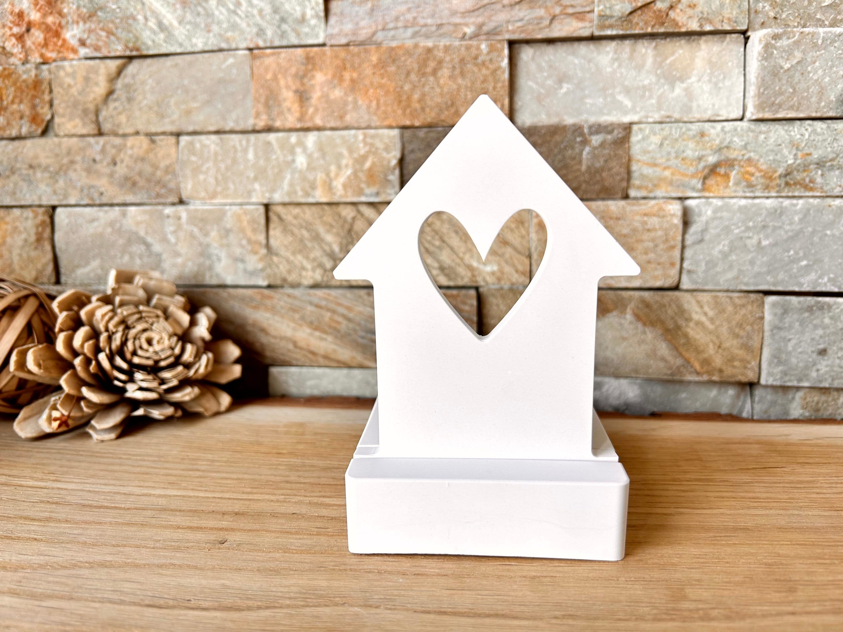 Silikon - Gießform - Herzhaus Einschieber für unseren Teelichthalter -