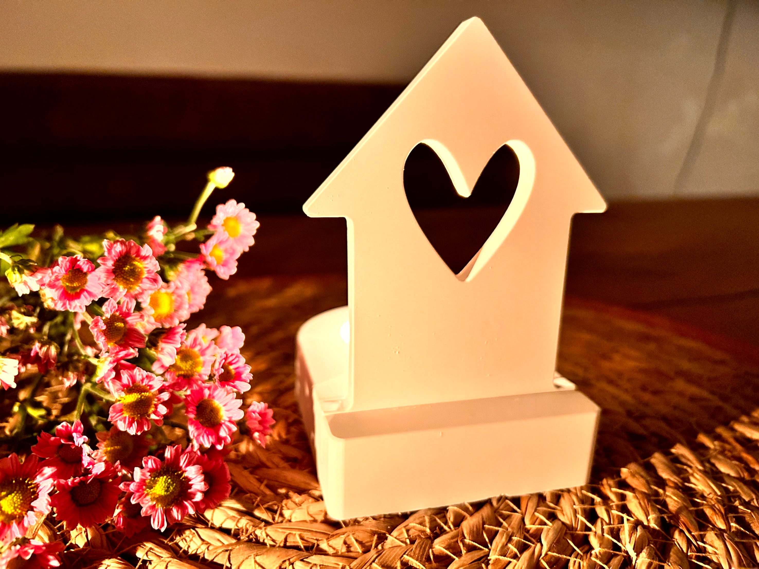 Silikon - Gießform - Herzhaus Einschieber für unseren Teelichthalter -