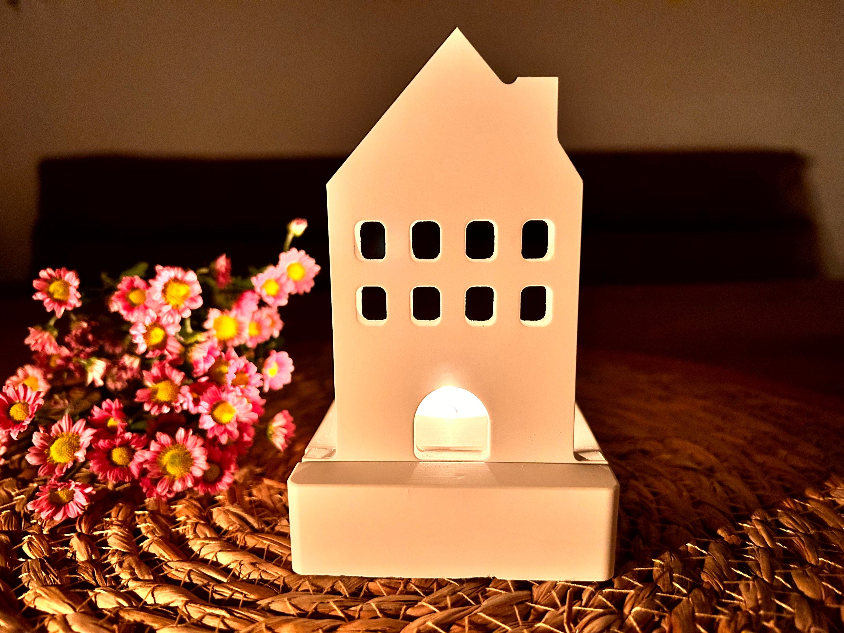 Silikon - Gießform - Lichthaus mit Schornstein 2 für unseren Teelichthalter -