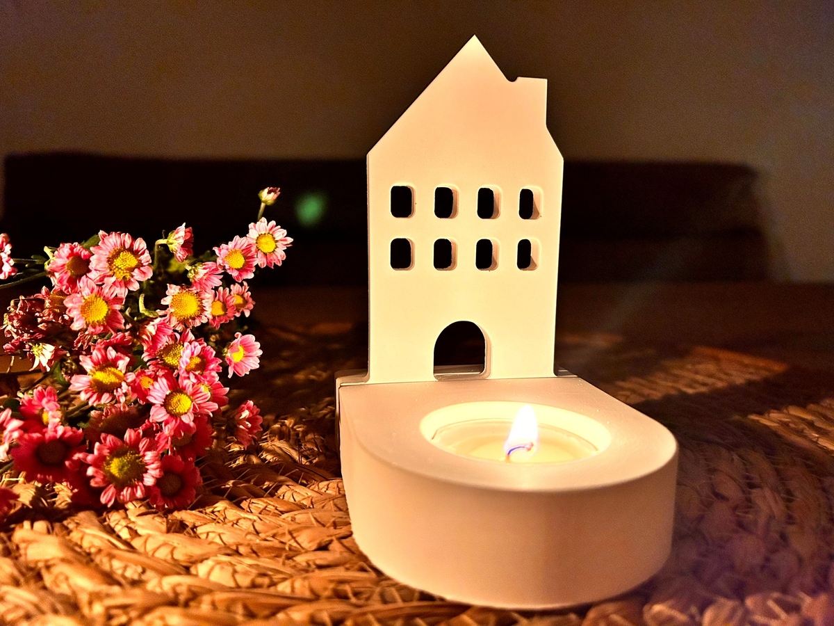 Silikon Gießform Lichthaus mit Schornstein 2 für unseren Teelichthalter – Kerzenhalter – Ansicht 9