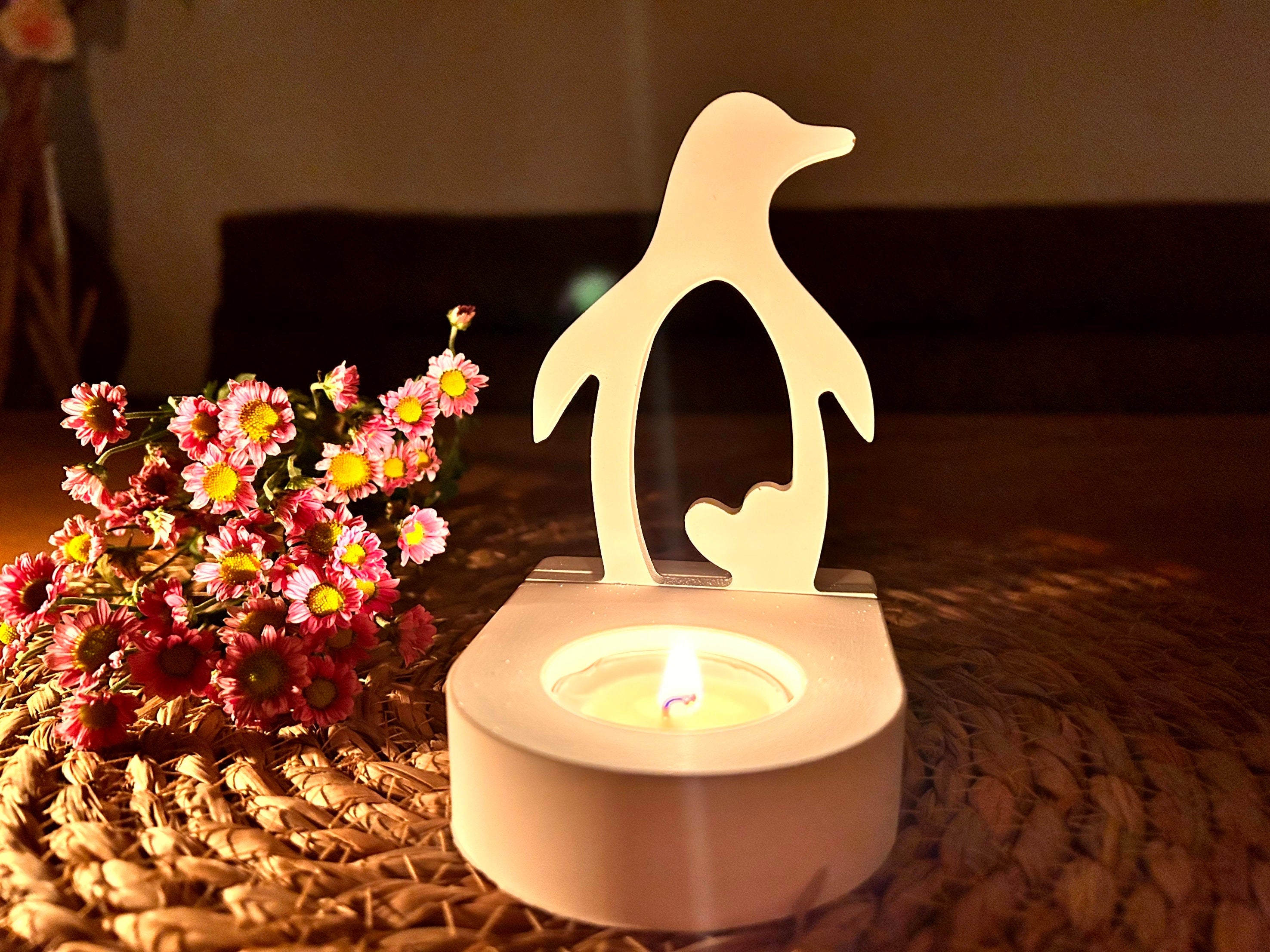 Silikon - Gießform - Pinguin für unseren Teelichthalter -