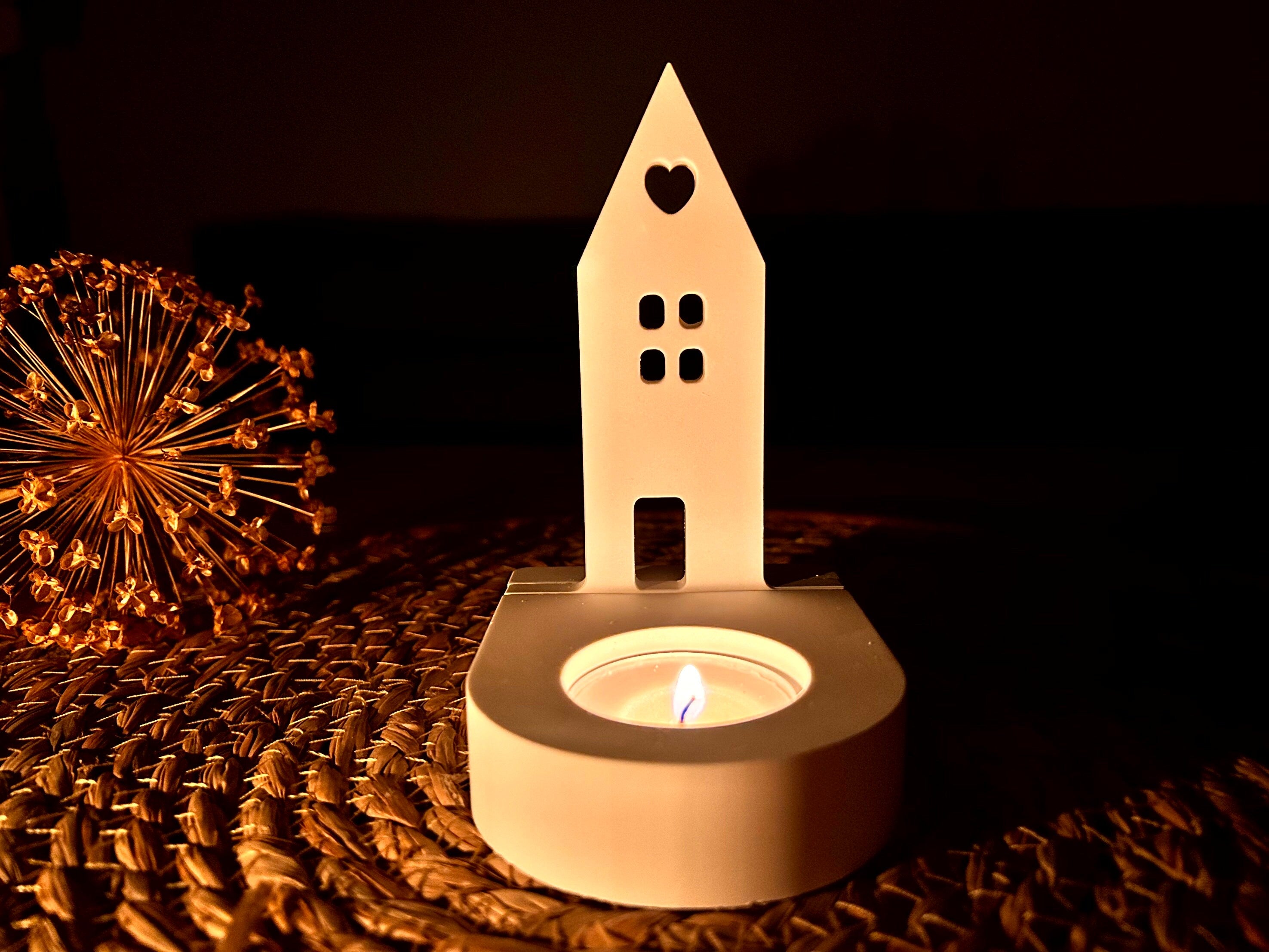 Silikon - Gießform - Lichthausherz Einschieber für unseren Teelichthalter -