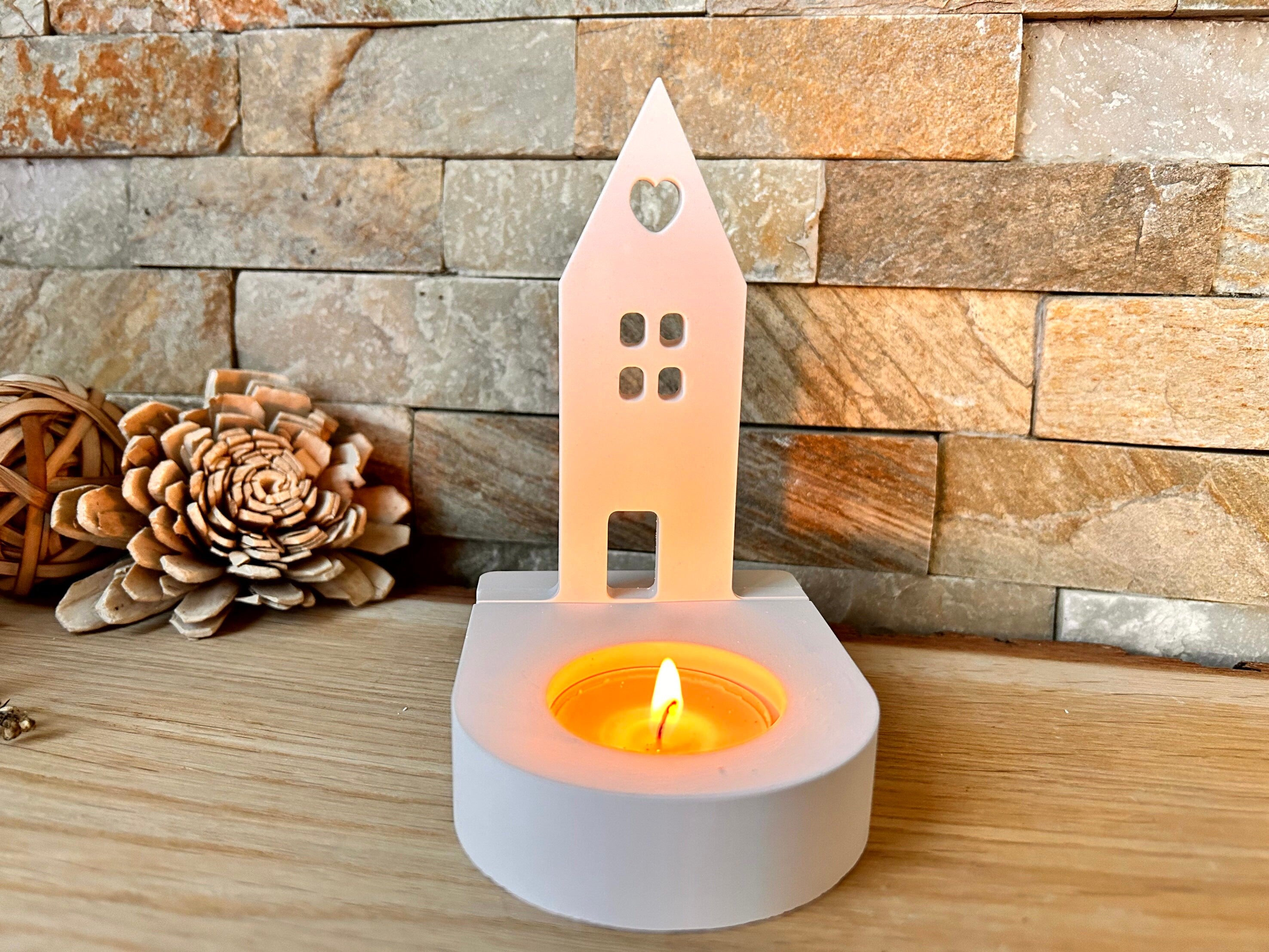 Silikon - Gießform - Lichthausherz Einschieber für unseren Teelichthalter -