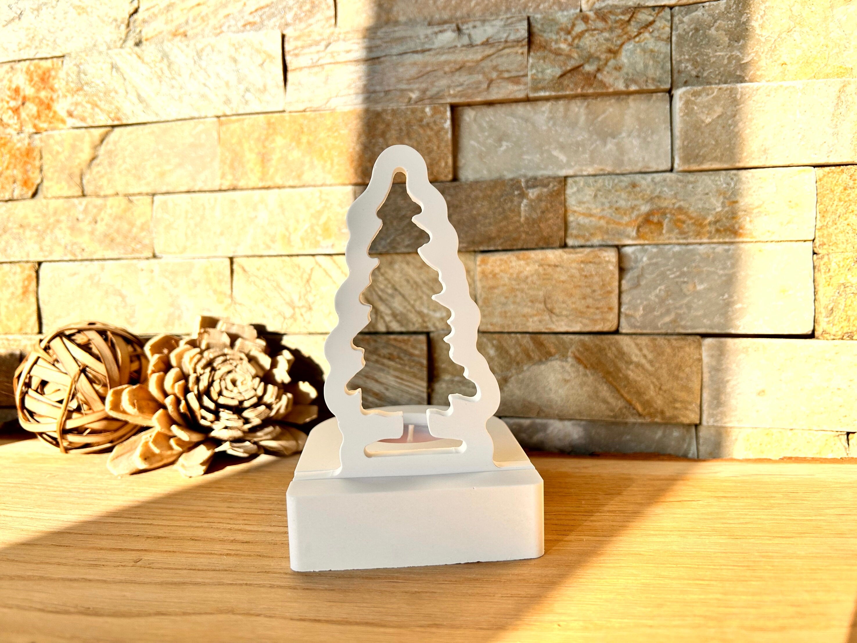 Silikon - Gießform -Tannenbaum 4 Einschieber für unseren Teelichthalter -