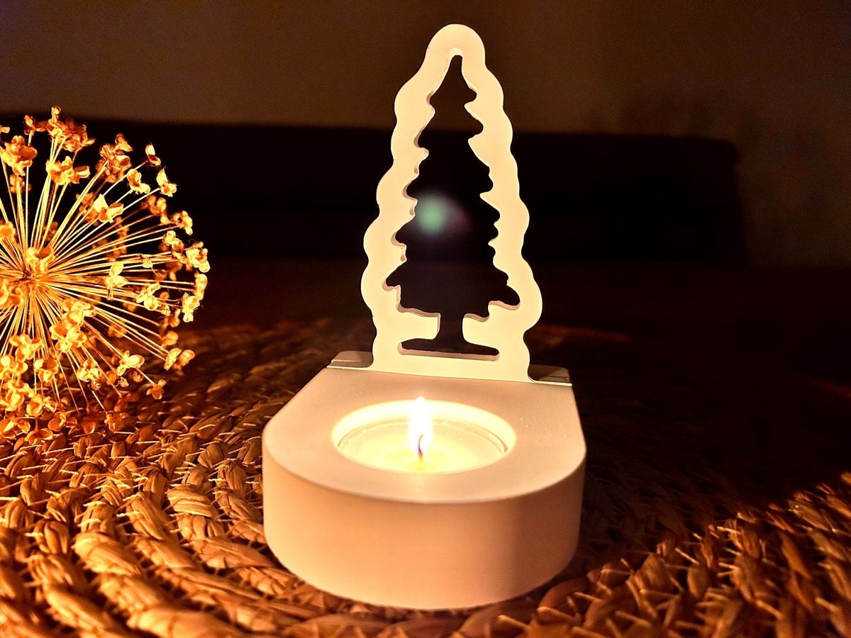 Silikon Gießform Tannenbaum 4 Einschieber für unseren Teelichthalter – Kerzenhalter – Ansicht 4