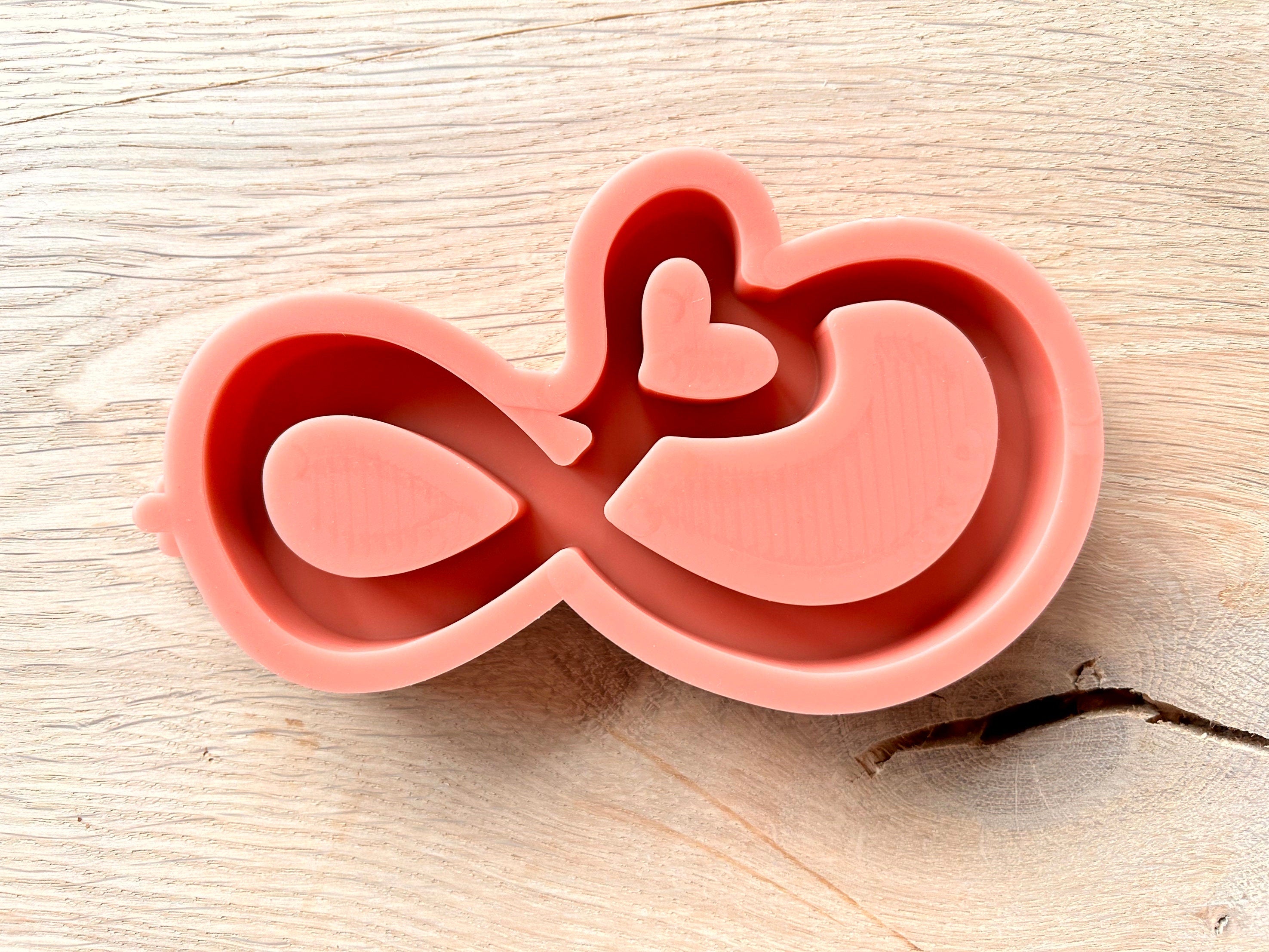 Silikon - Giessform - unendliches Herz -