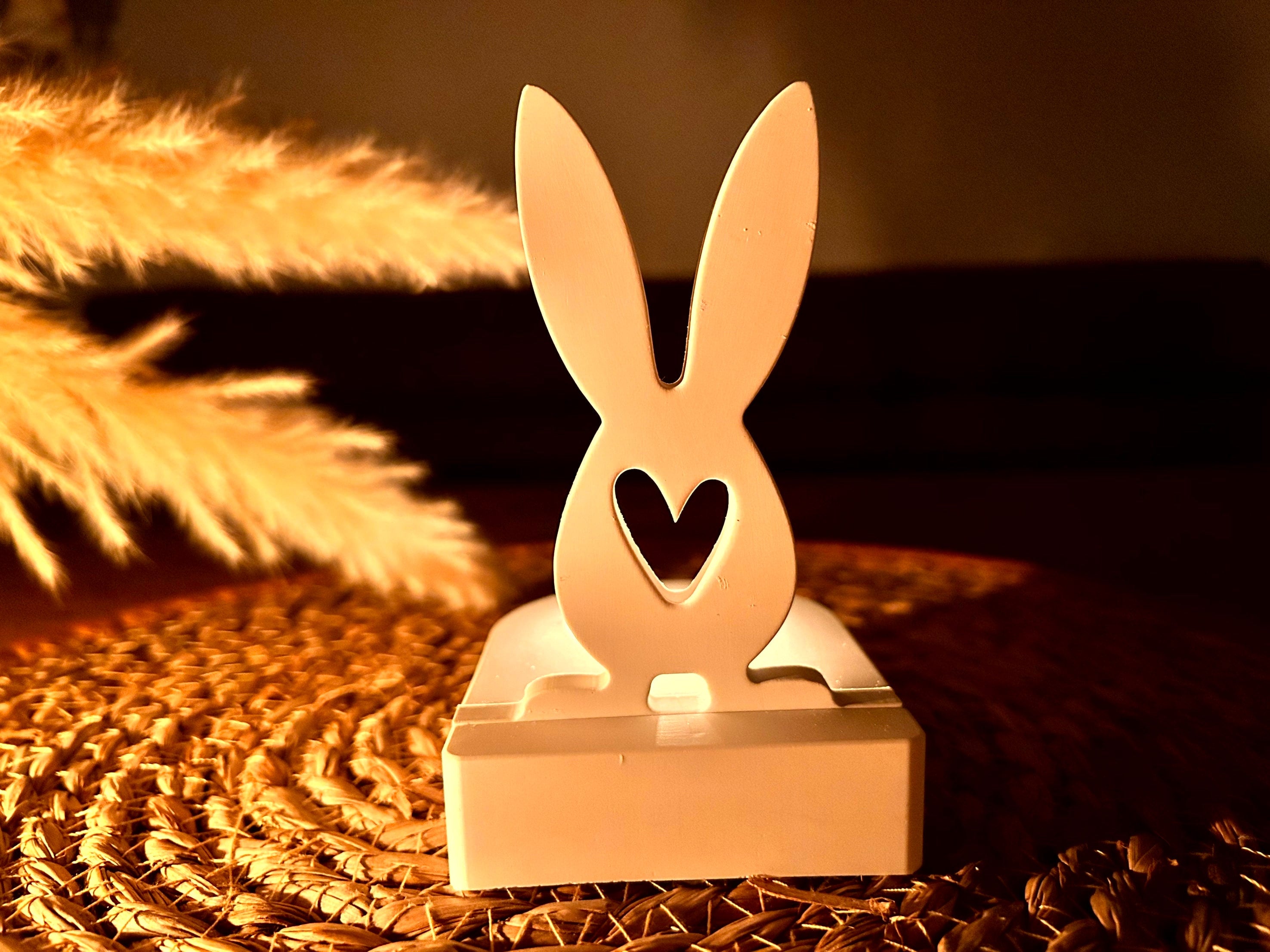 Silikon - Gießform - Hase mit Herz und Füßen - Einschieber für unseren Teelichthalter  -