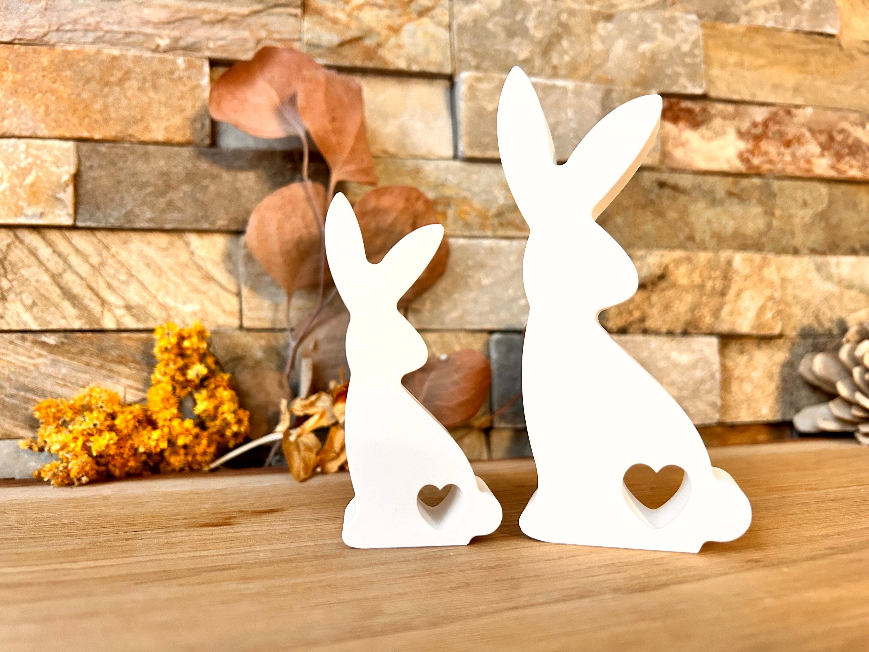 Silikon - Gießform -niedliche Hasen mit Herz -