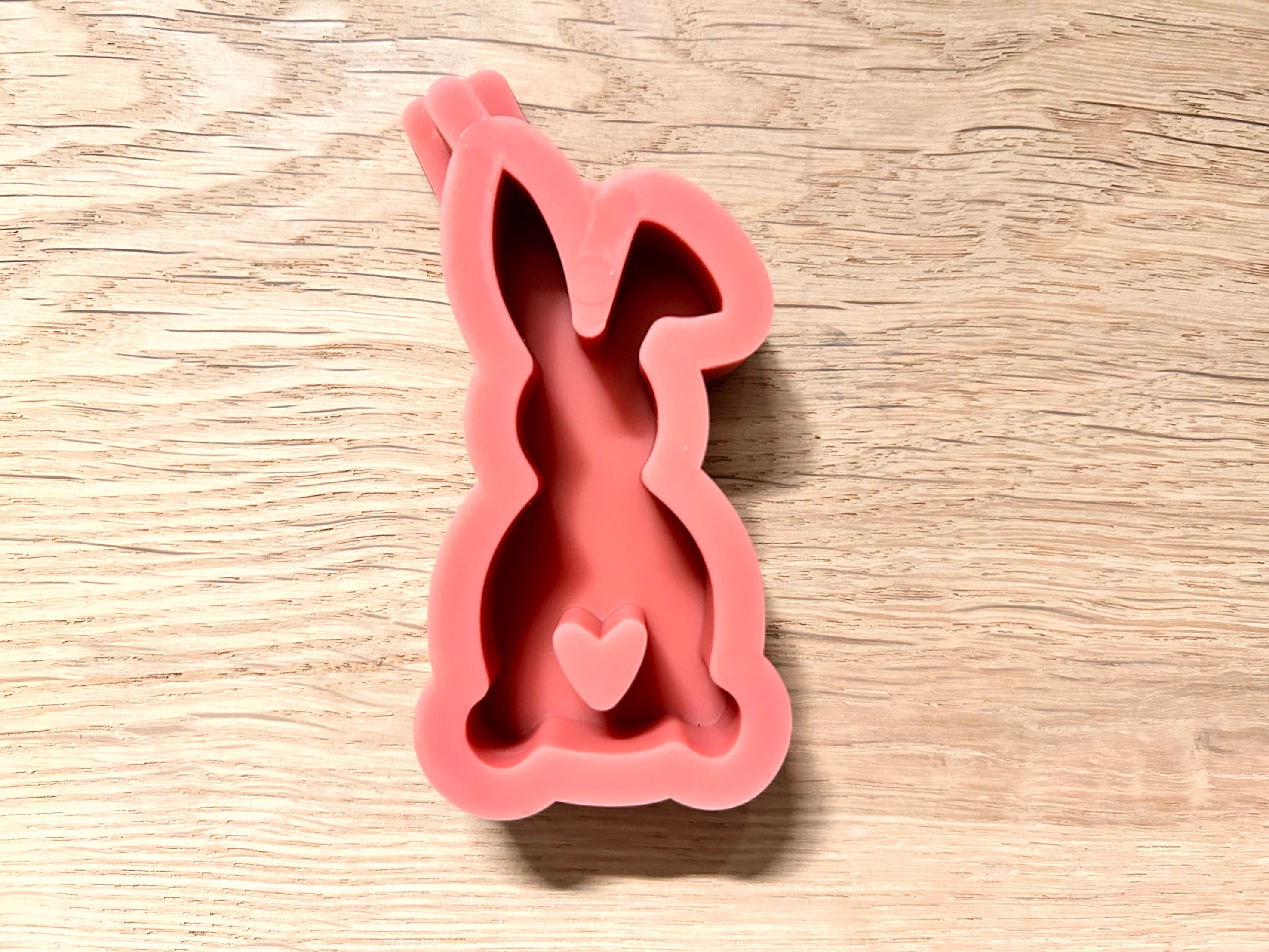 Silikon - Gießform - Herz-Hase mit abgeknickten Ohren -