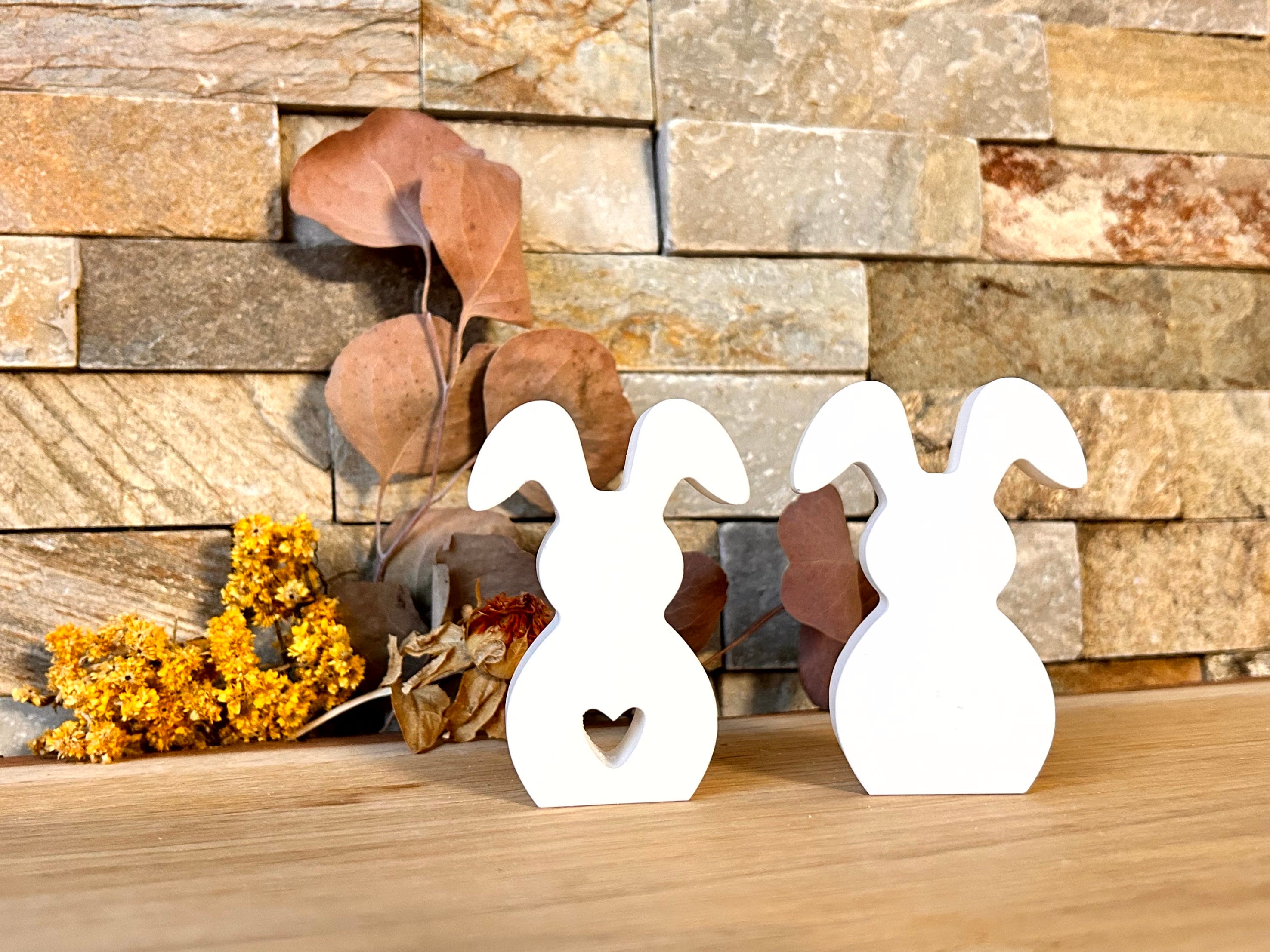 Silikon - Gießform - Herz-Hase mit abgeknickten Ohren 3 -
