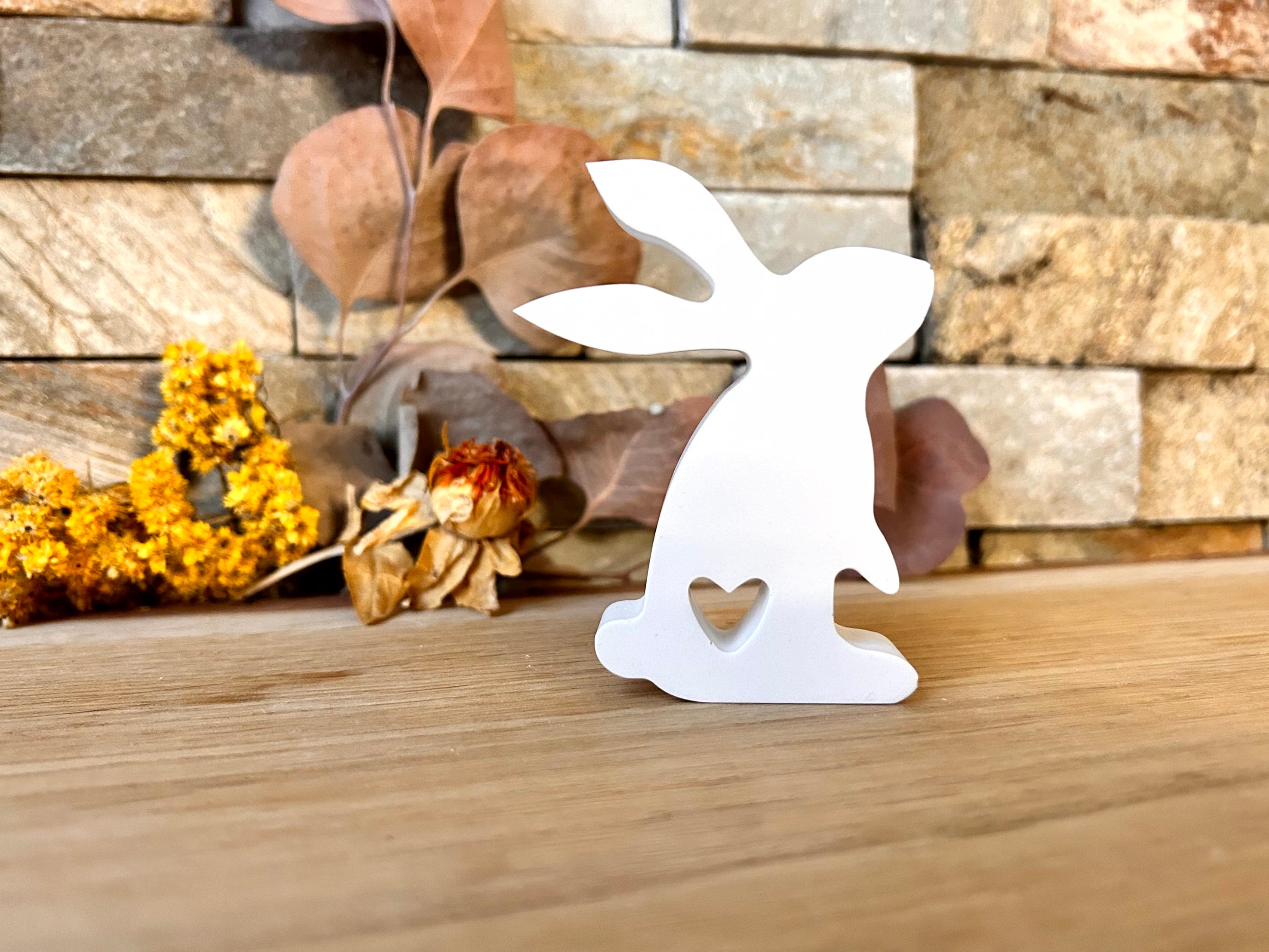 Silikon - Gießform  - Herz-Hase stehend -