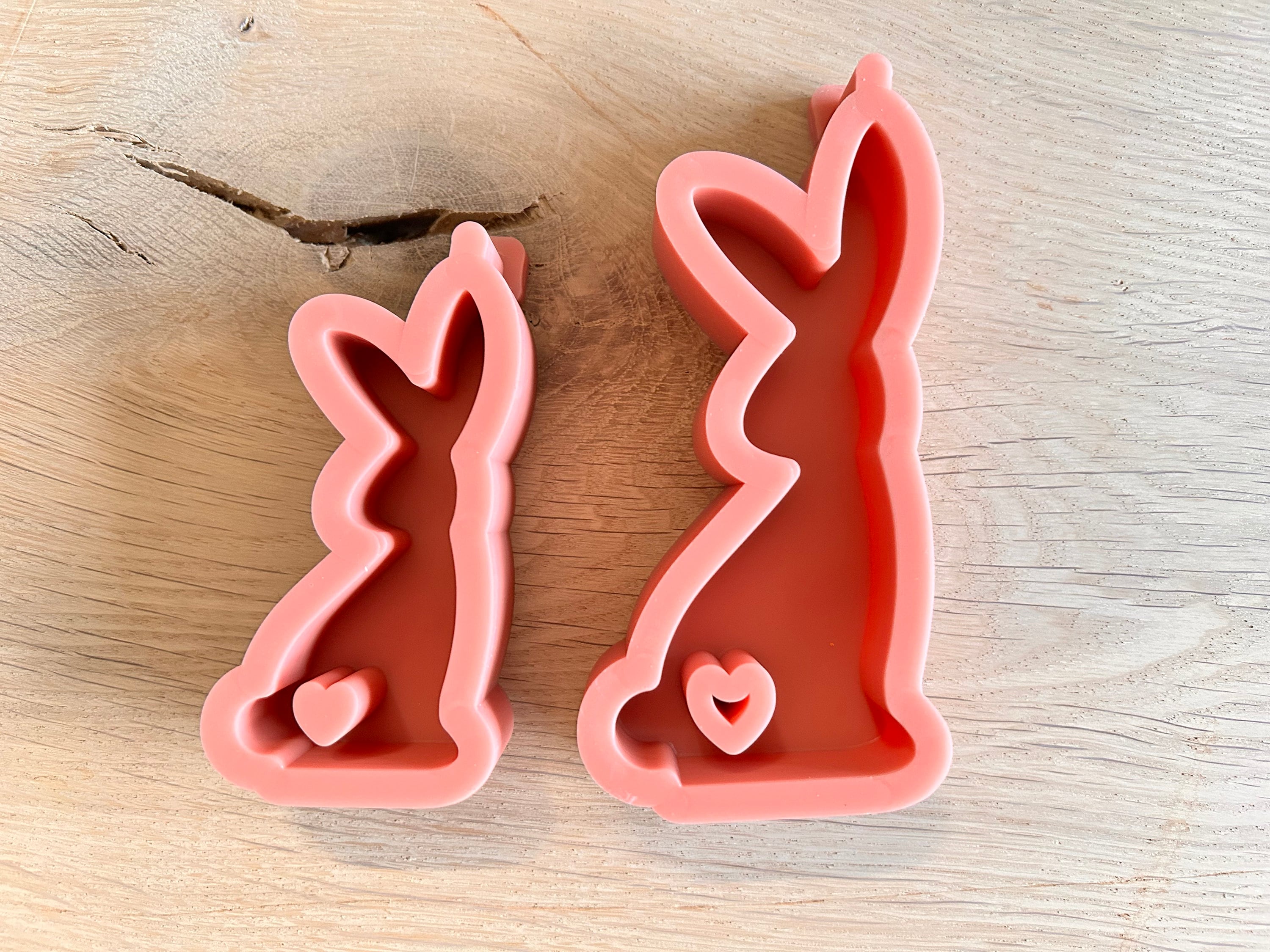 Silikon - Gießform -niedliche Hasen mit Herz -