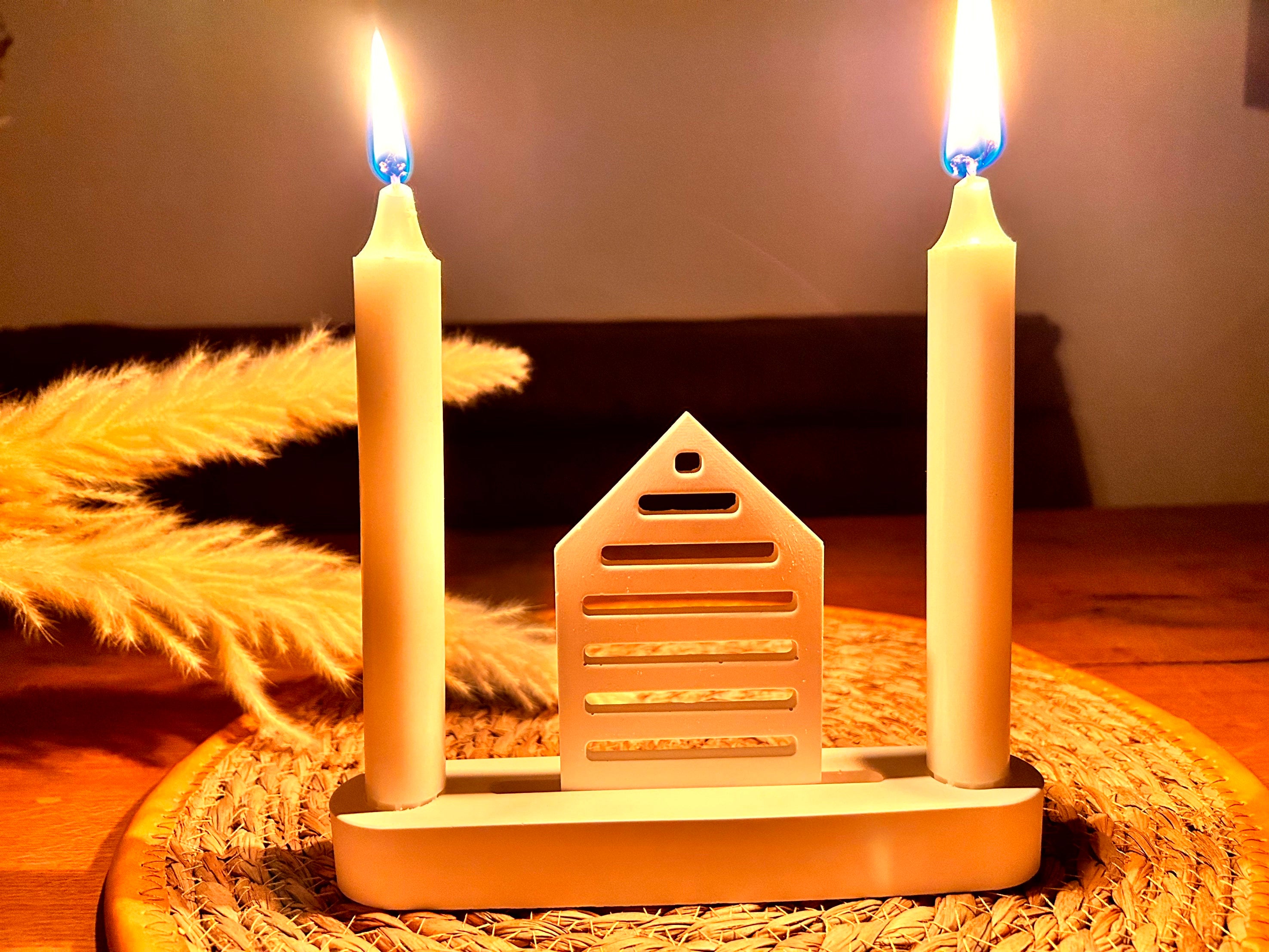 Silikon - Gießform - großer Stabkerzenhalter mit Einschiebeöffnung - Grundform -