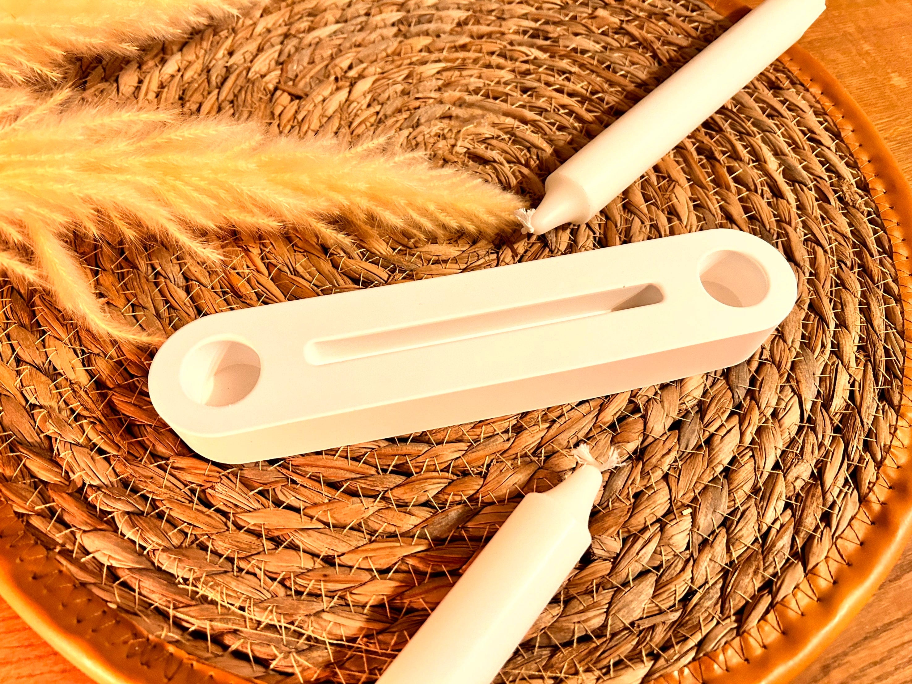 Silikon - Gießform - großer Stabkerzenhalter mit Einschiebeöffnung - Grundform -