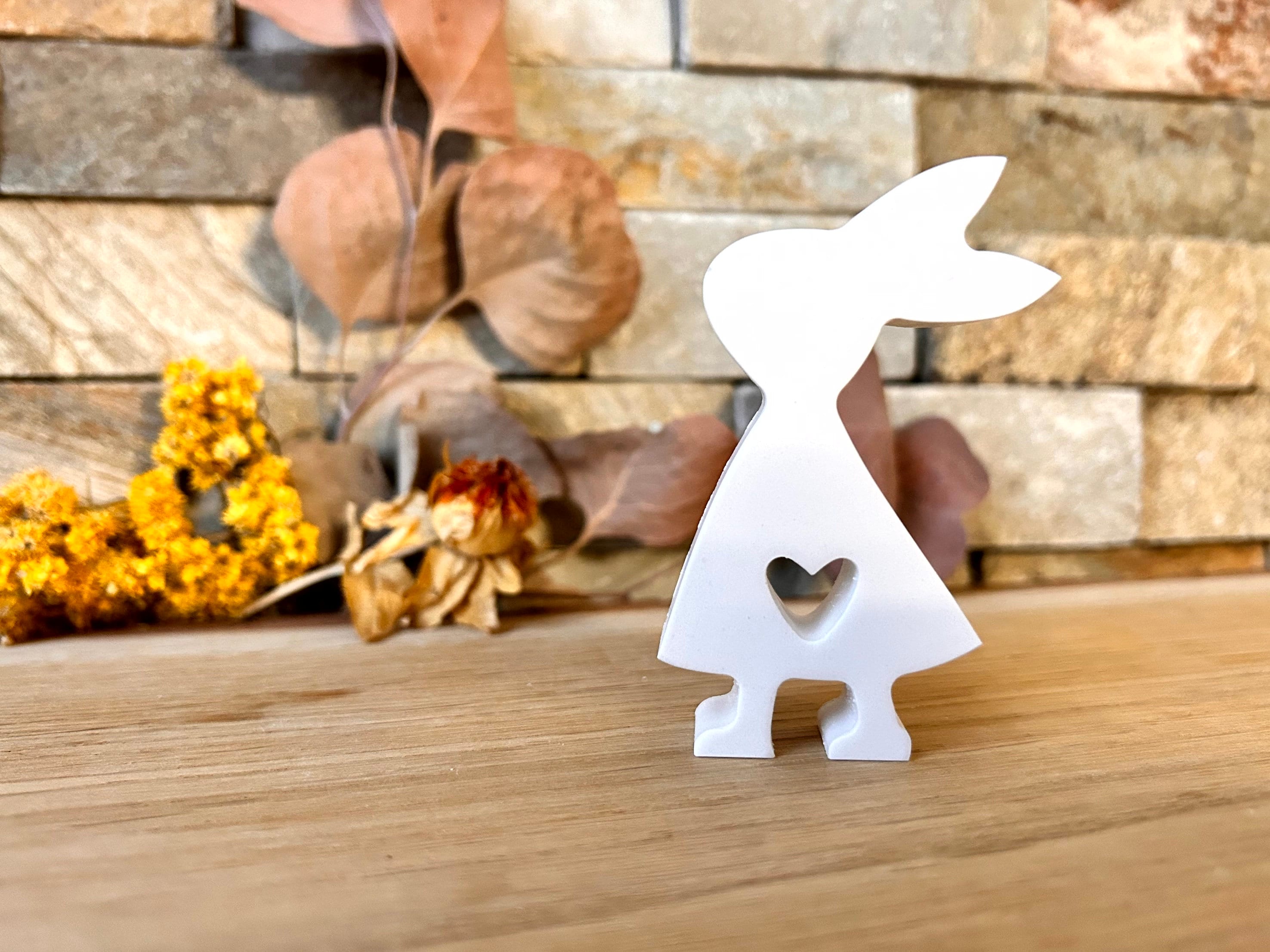 Silikon - Gießform - Herz-Hase mit Kleid -