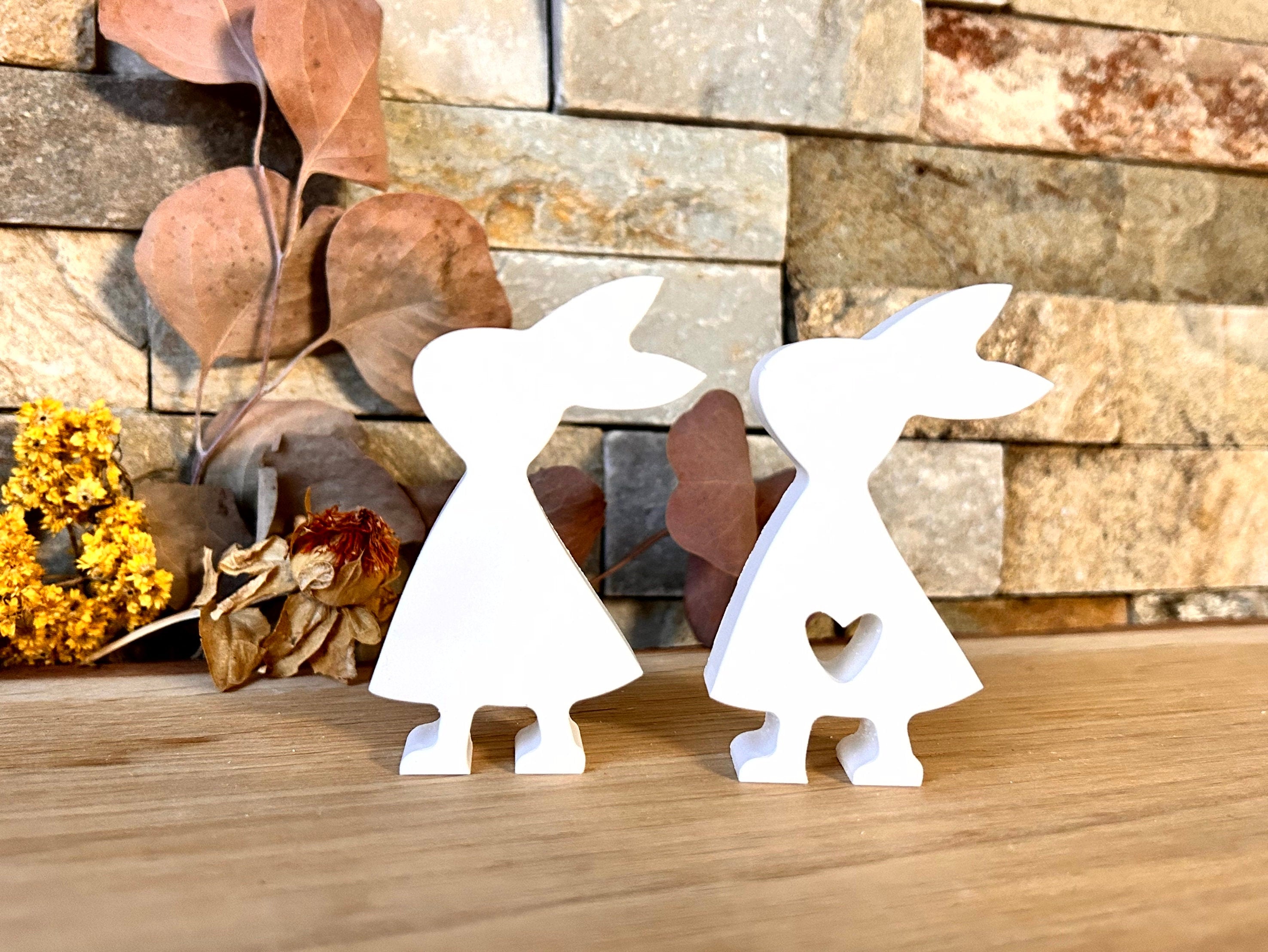 Silikon - Gießform - Herz-Hase mit Kleid -