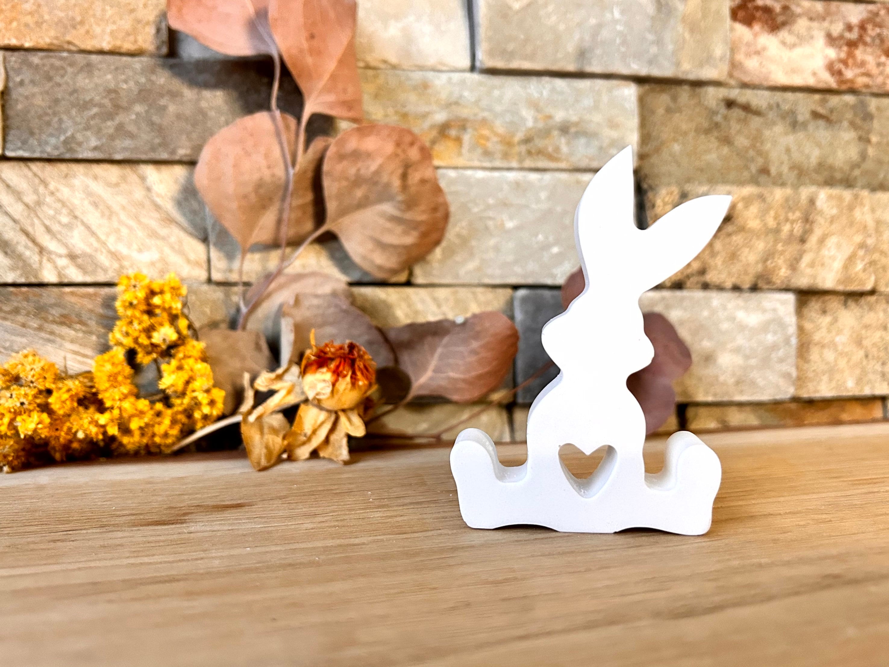 Silikon - Gießform  - Herz-Hase sitzend -