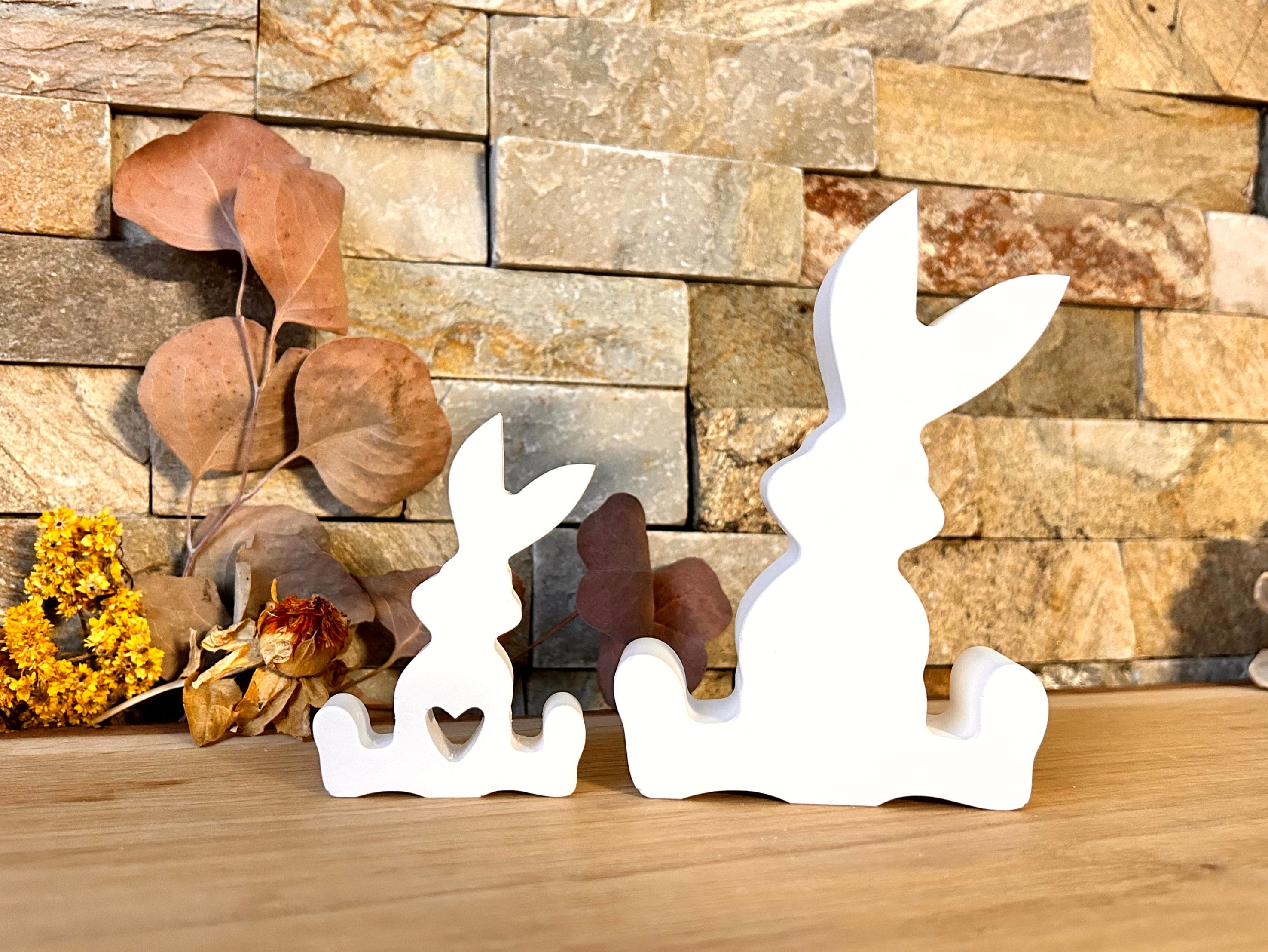 Silikon - Gießform - Herz-Hase sitzend -