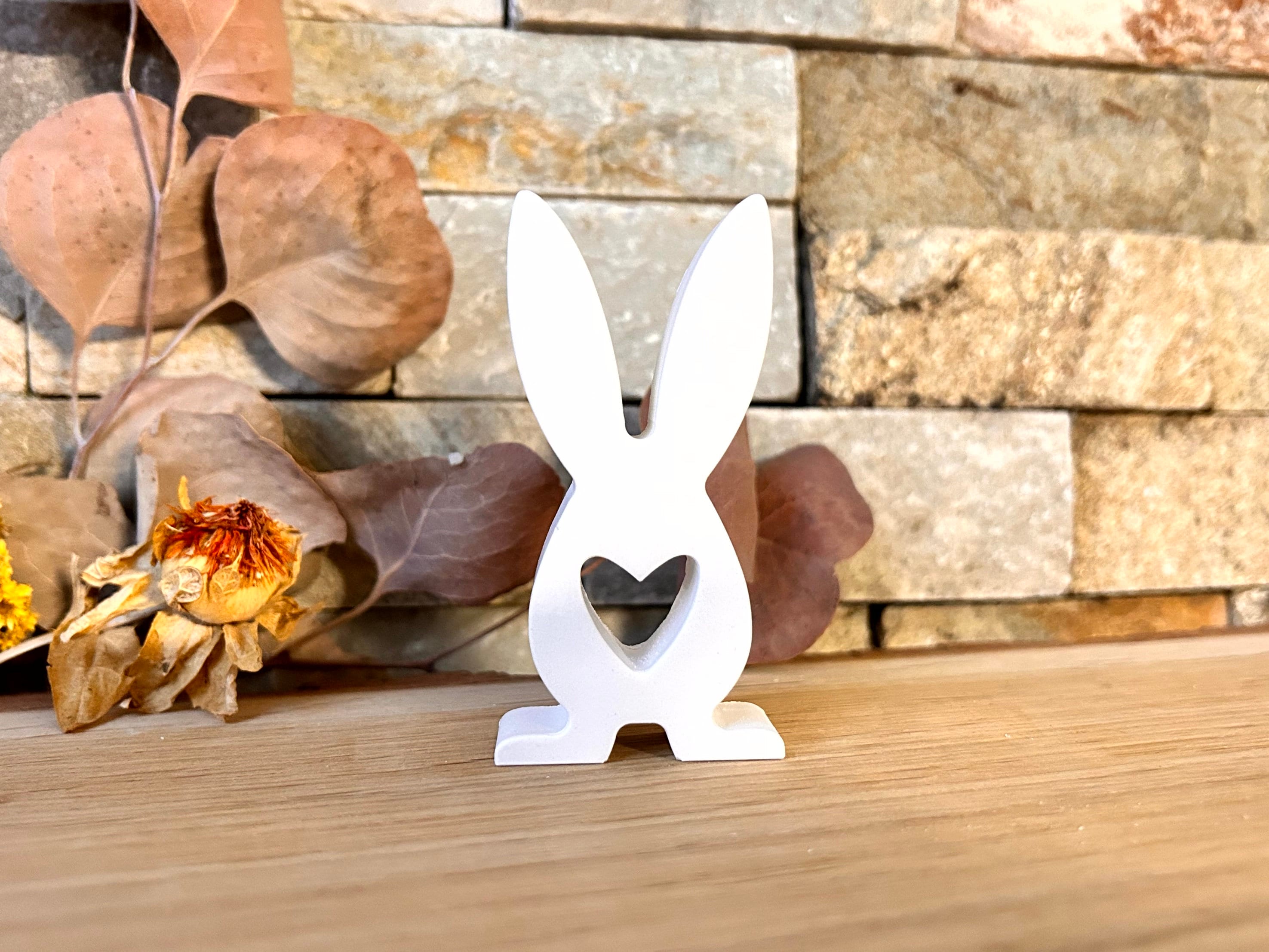 Silikon - Gießform - Herz-Hase offen mit Füßen -