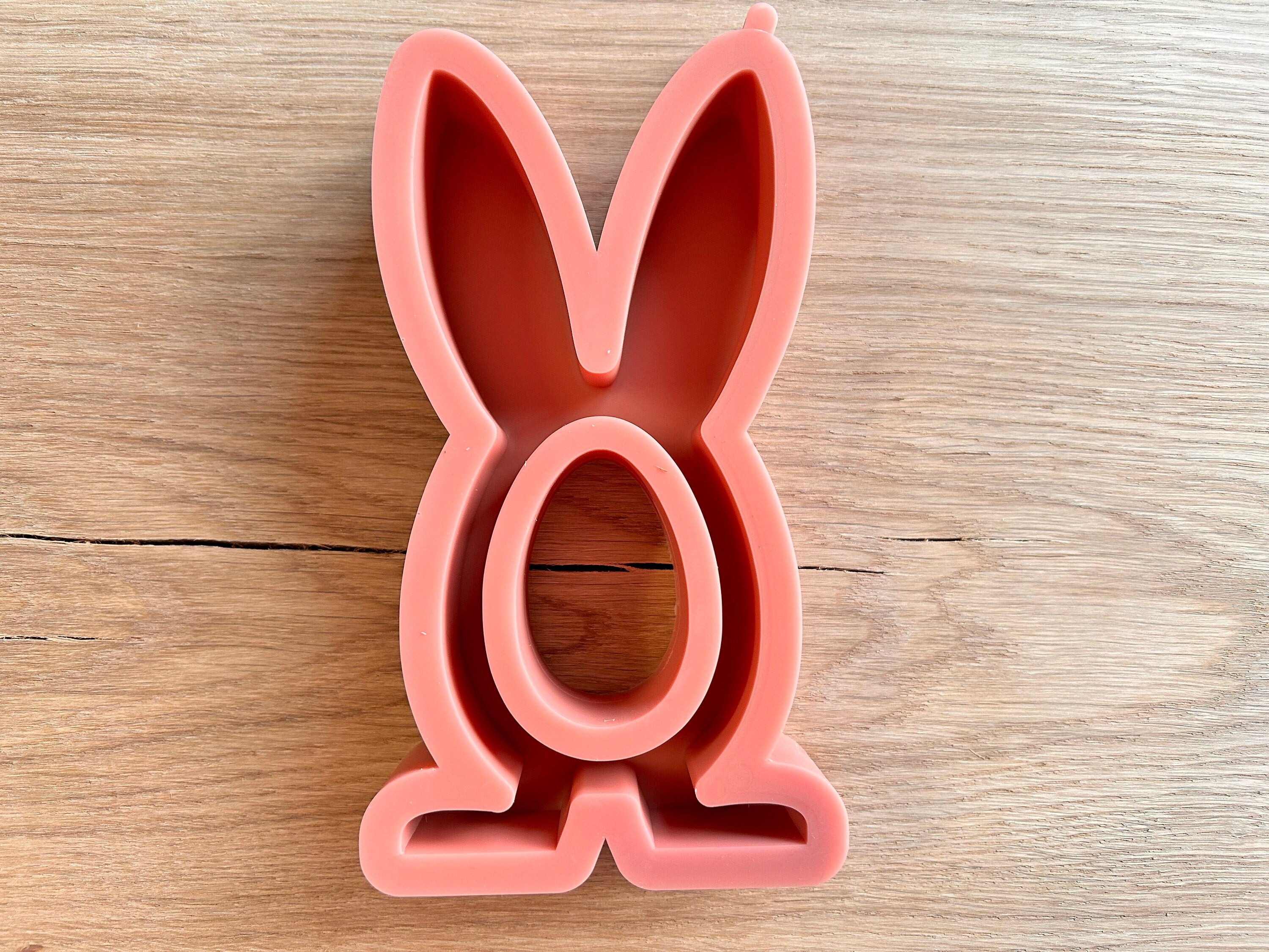 Silikon - Gießform - Hase offen mit Füßen - Überraschungsei - Schokoladenhalter -