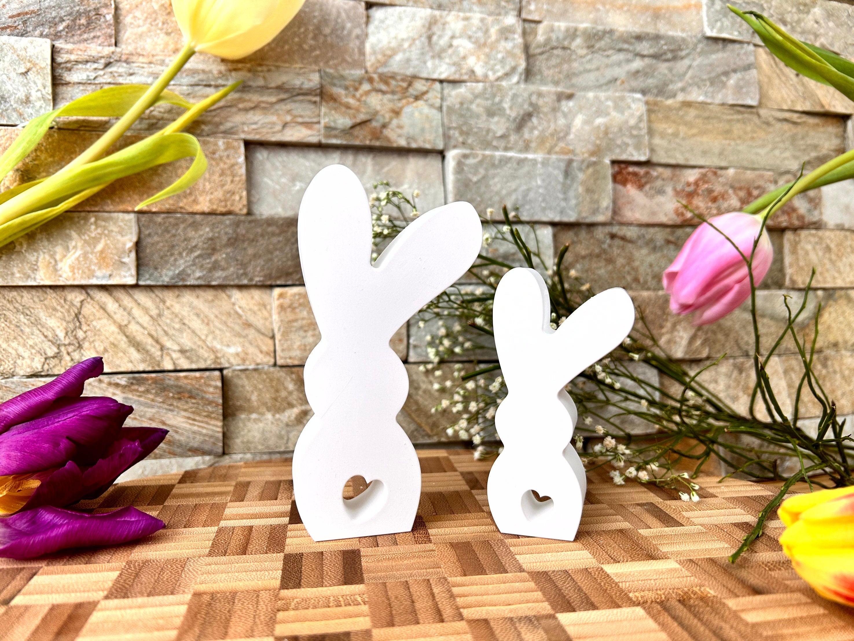 Silikon - Gießform - Herzhase mit großen Ohren -