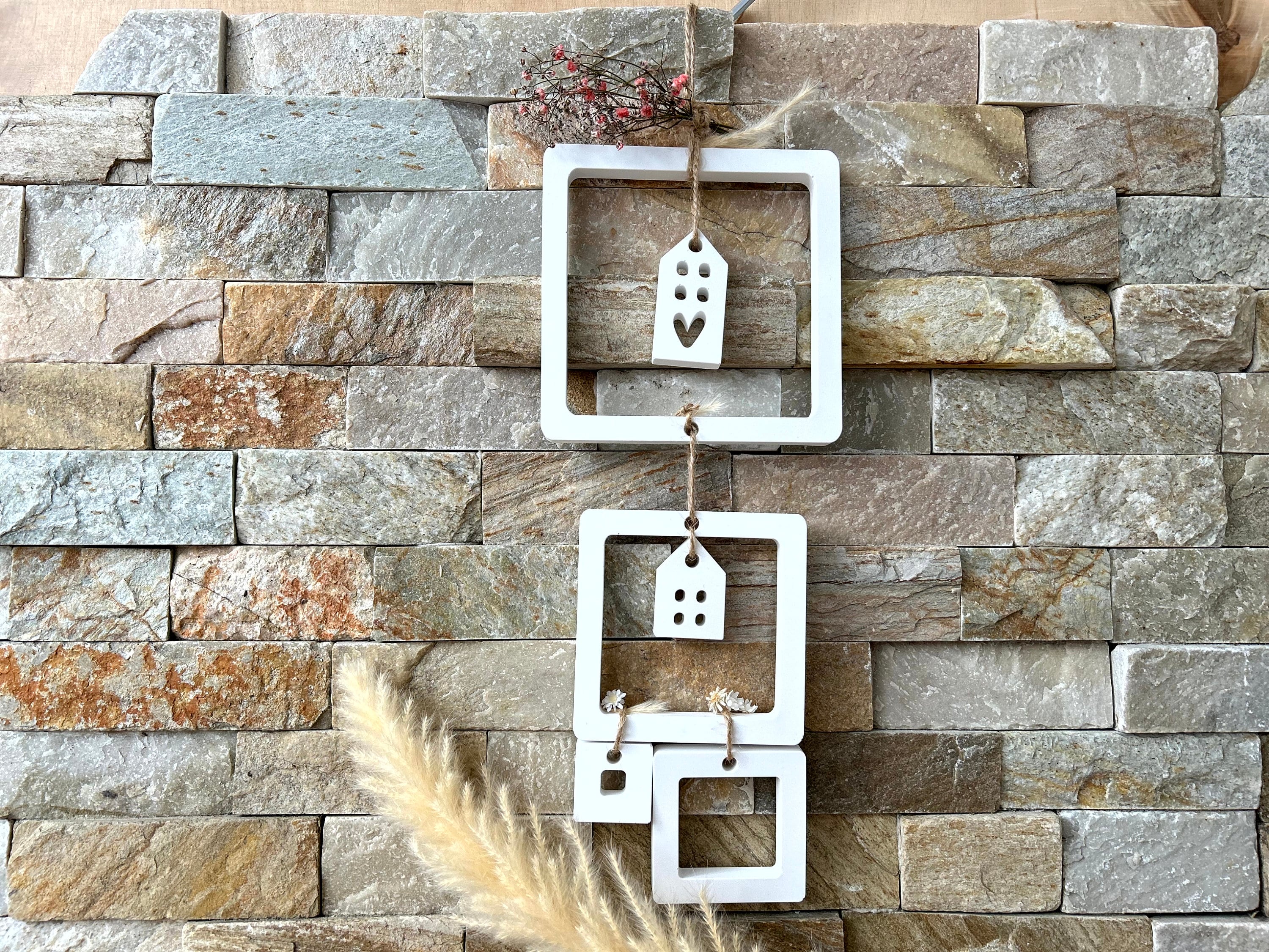 Silikon - Gießform - 4er Set Ringe Quadratisch -