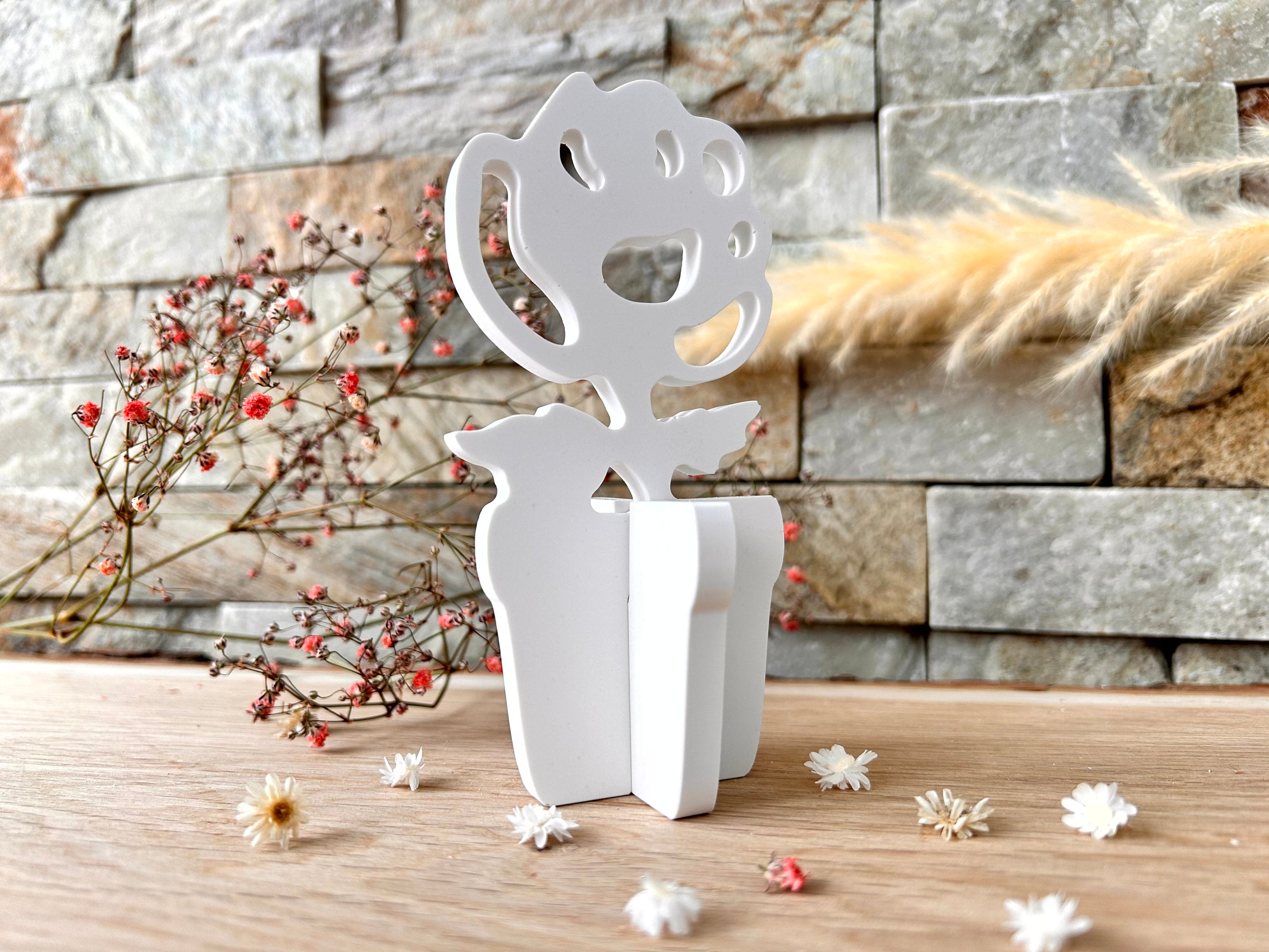 Silikon - Gießform - Blumentopf - Rose -