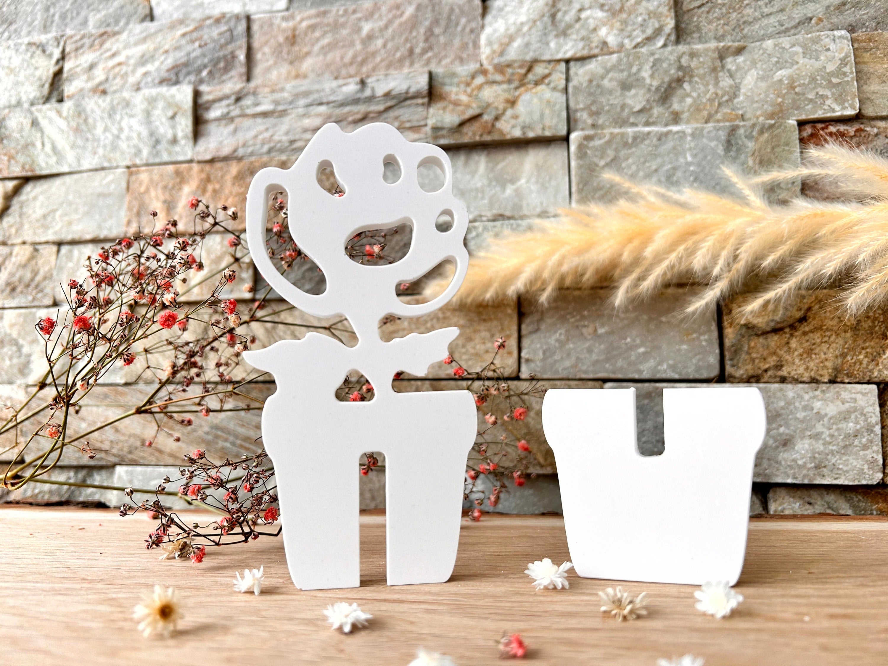 Silikon - Gießform - Blumentopf - Rose -