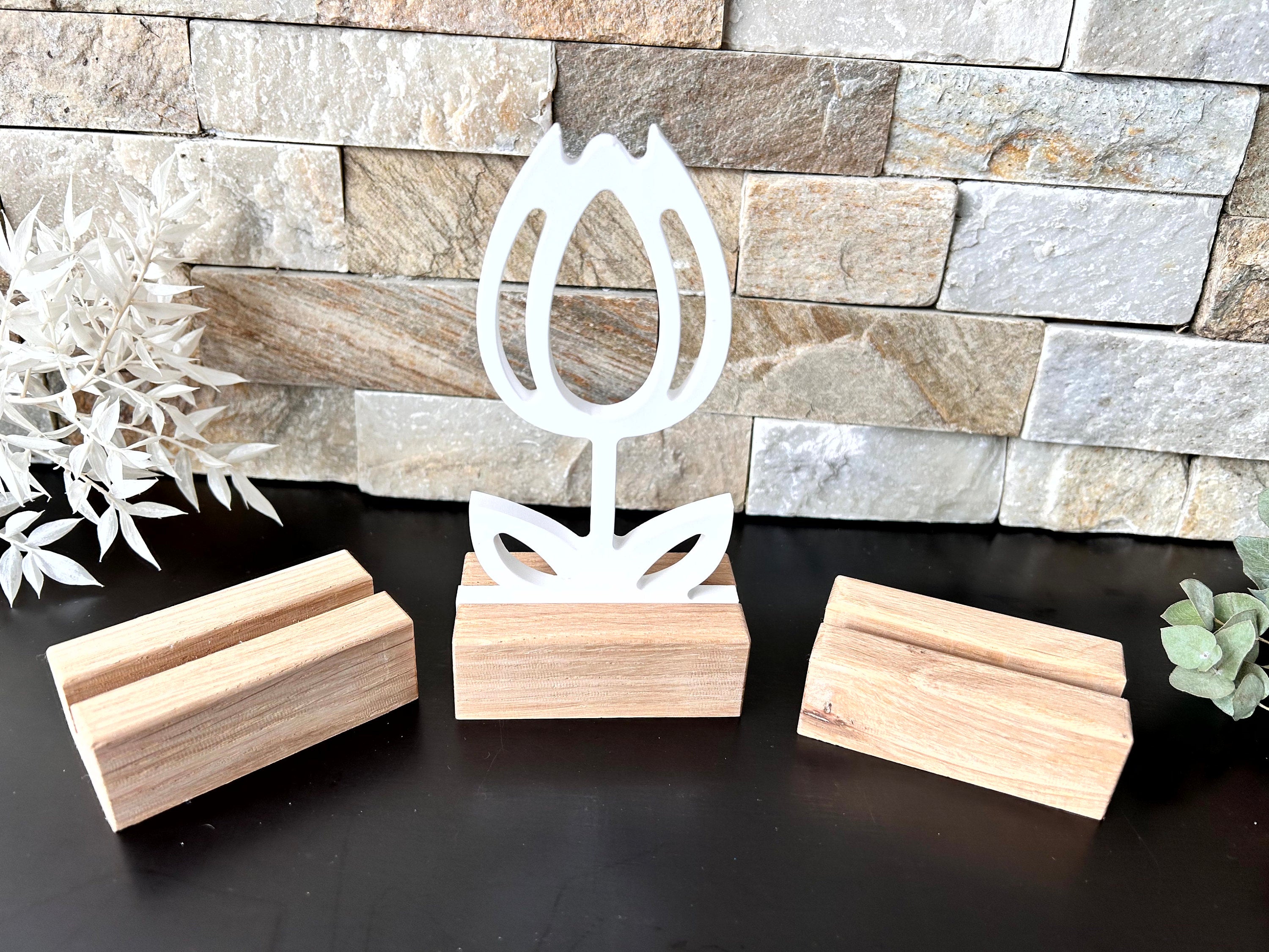 Eiche - Halter mit Einschiebeöffnung - Grundform - Massivholz - Sockel