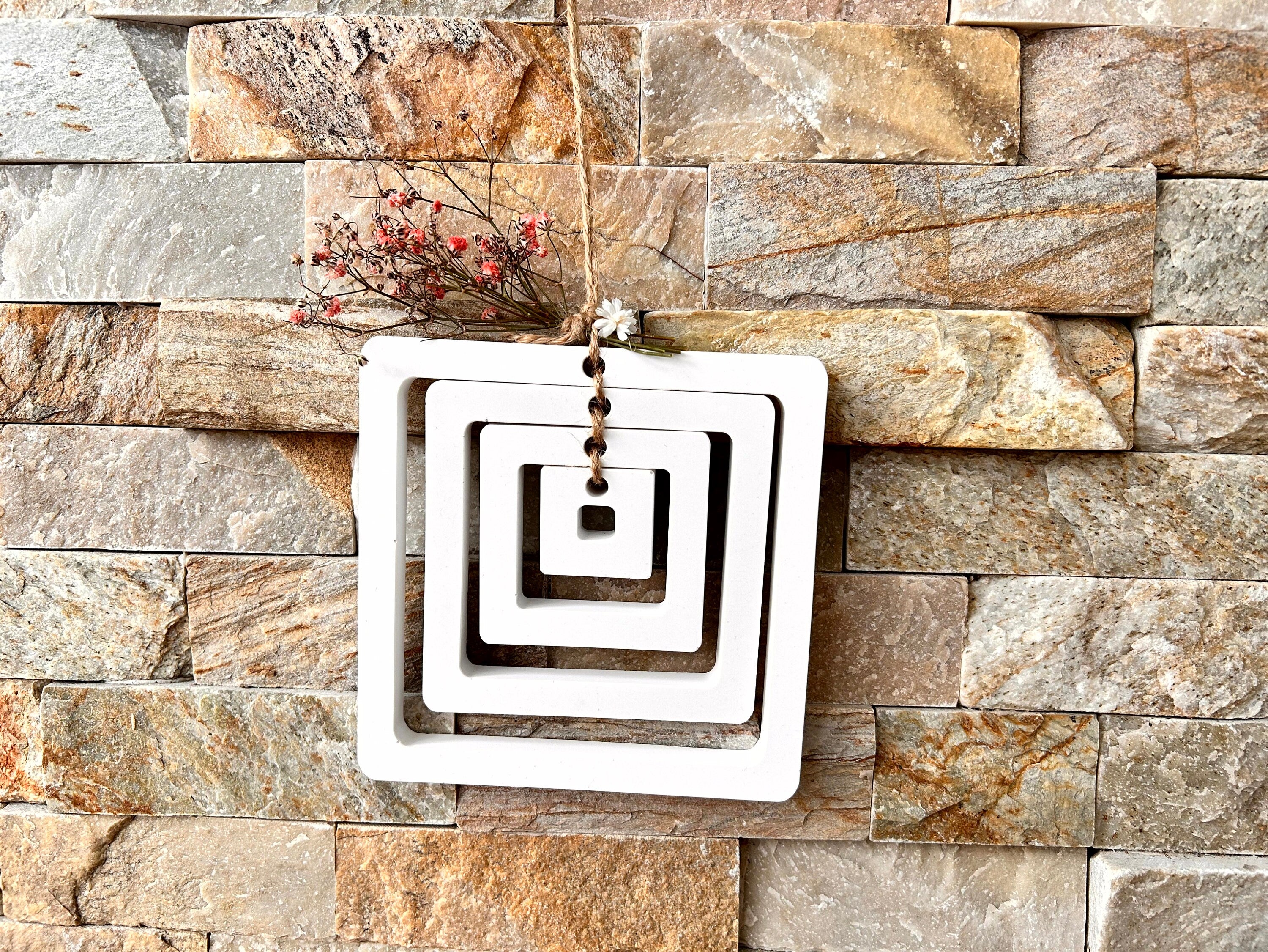 Silikon - Gießform - 4er Set Ringe Quadratisch -