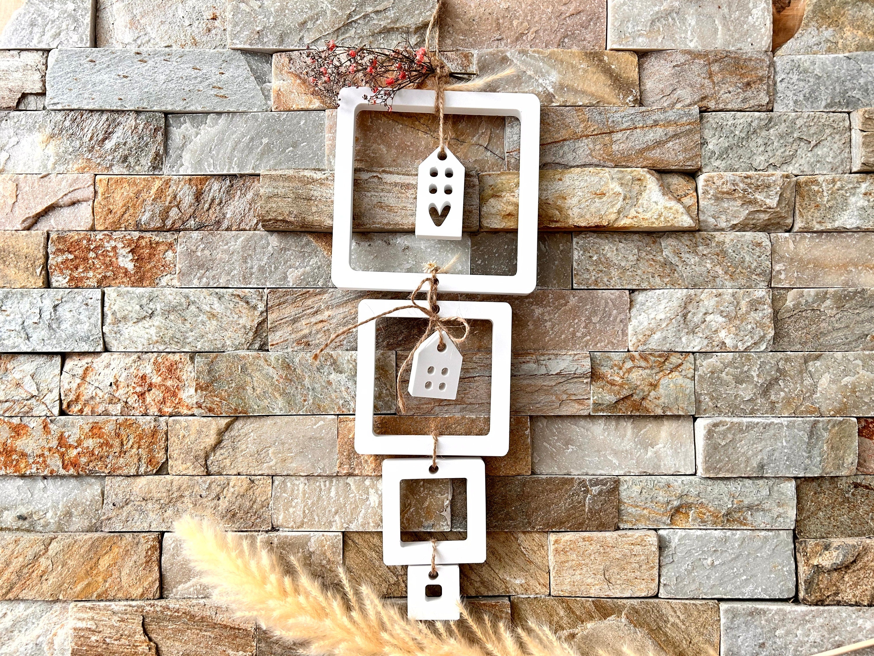 Silikon - Gießform - 4er Set Ringe Quadratisch -