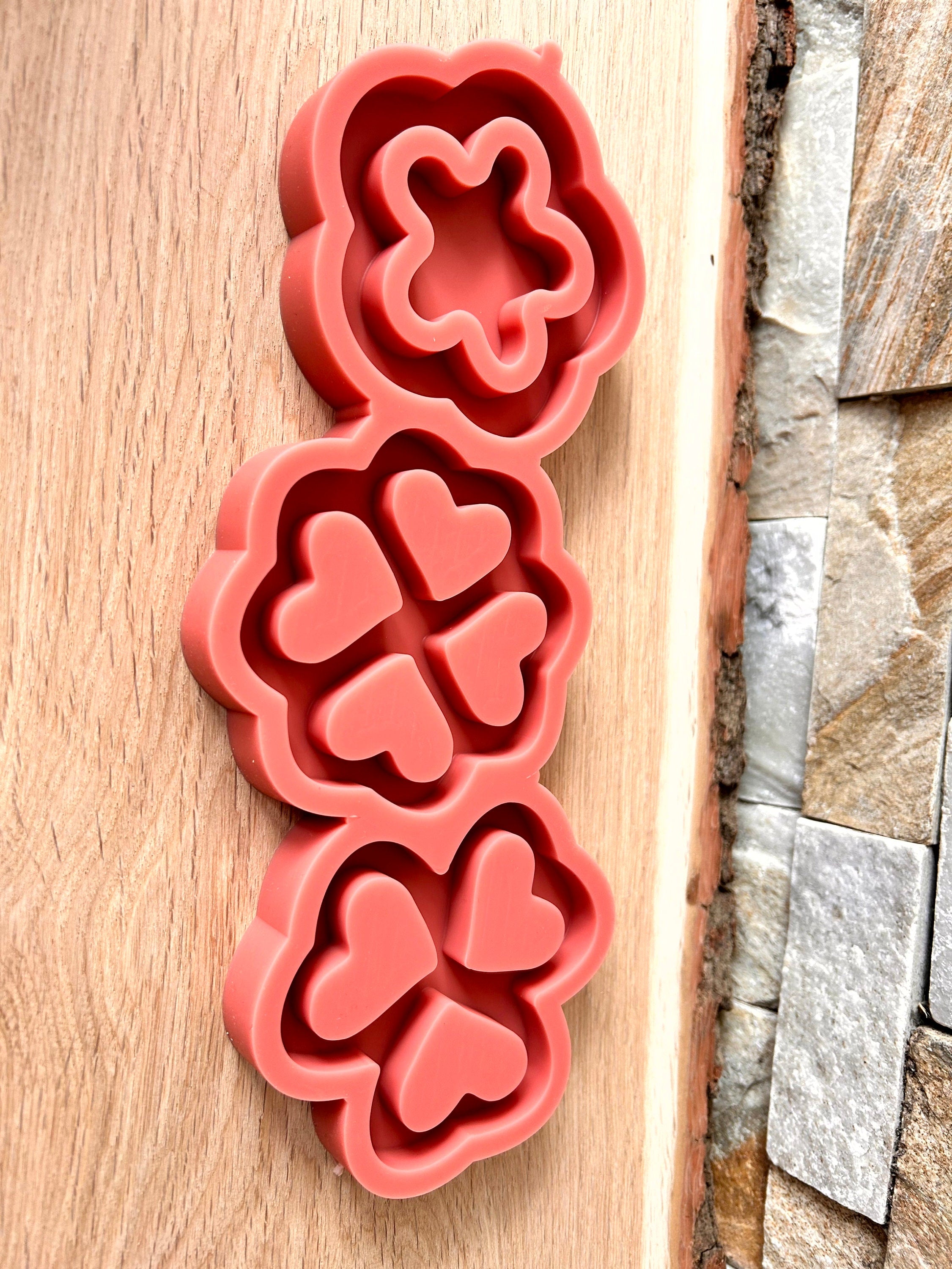 Silikon - Gießform - 3er Set Blumen -