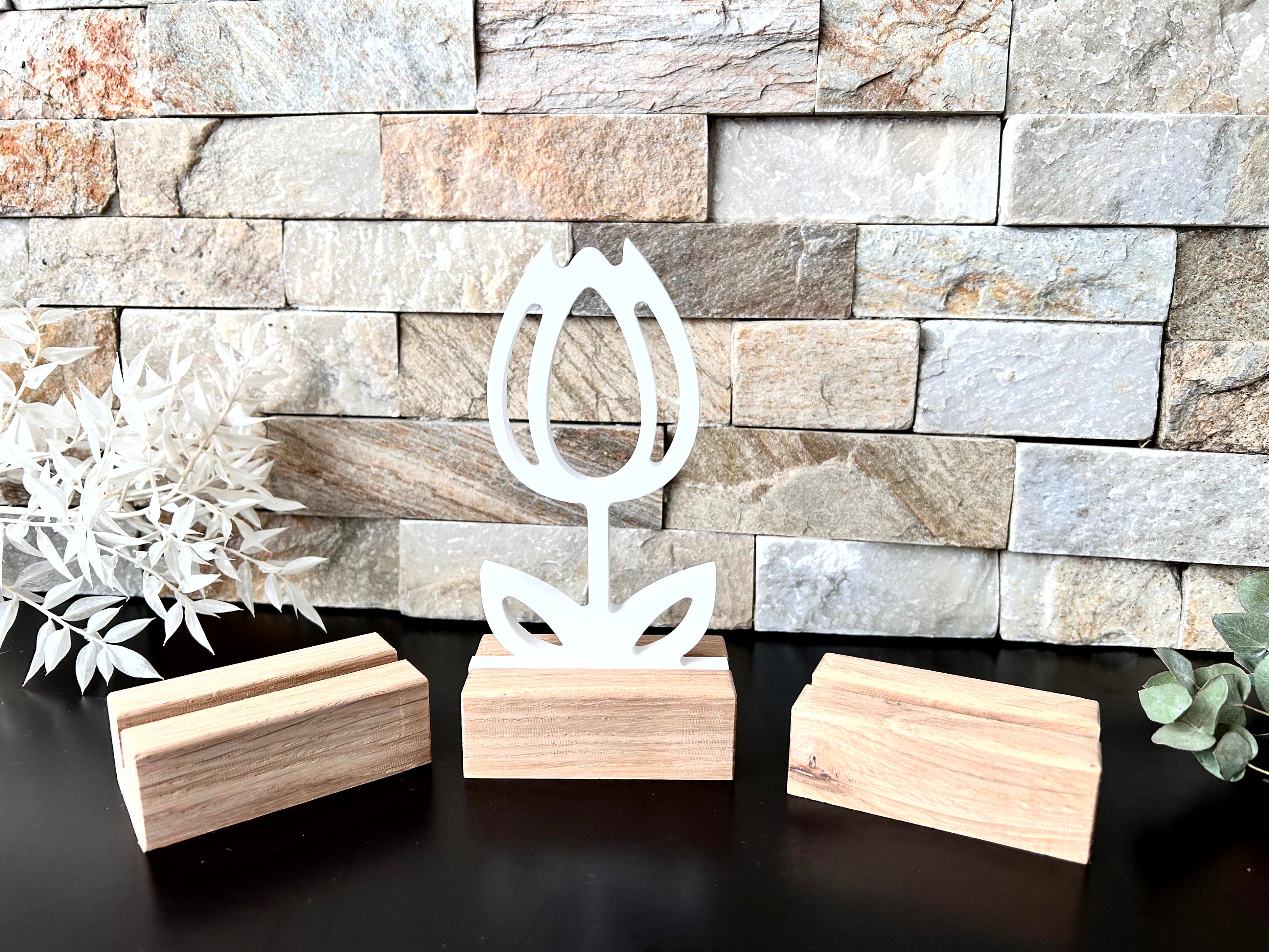 Eiche - Halter mit Einschiebeöffnung - Grundform - Massivholz - Sockel