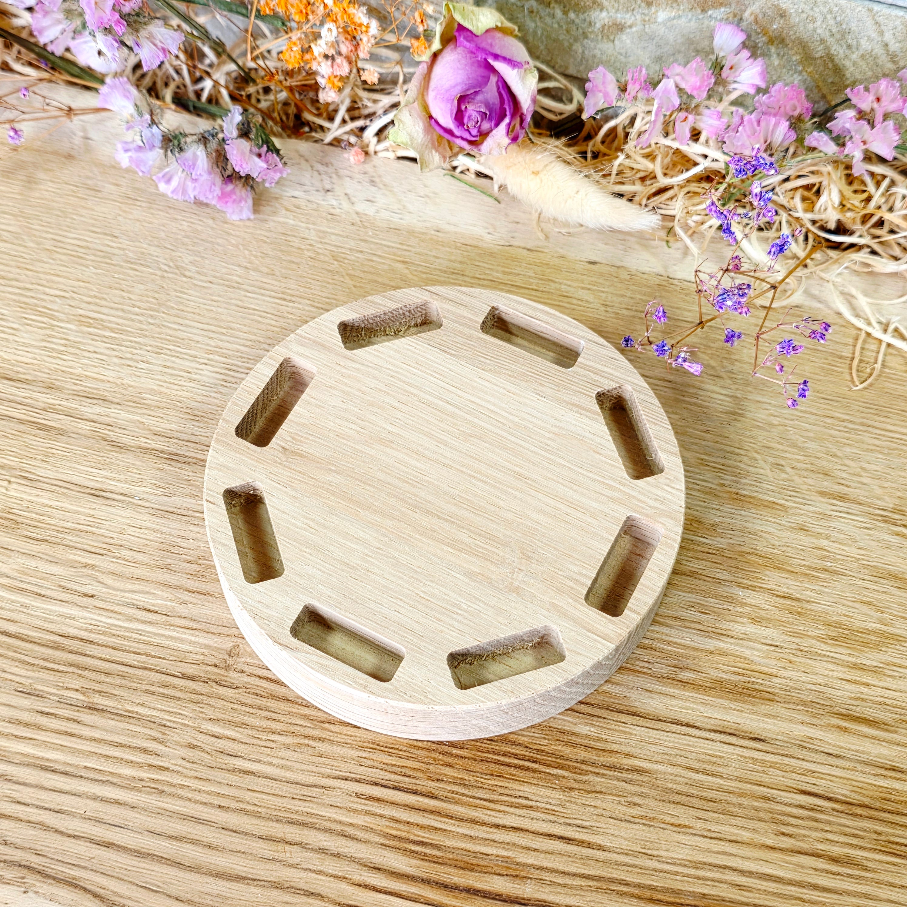 Eichenholzteller 10cm – entwickelt für unser Stecksystem