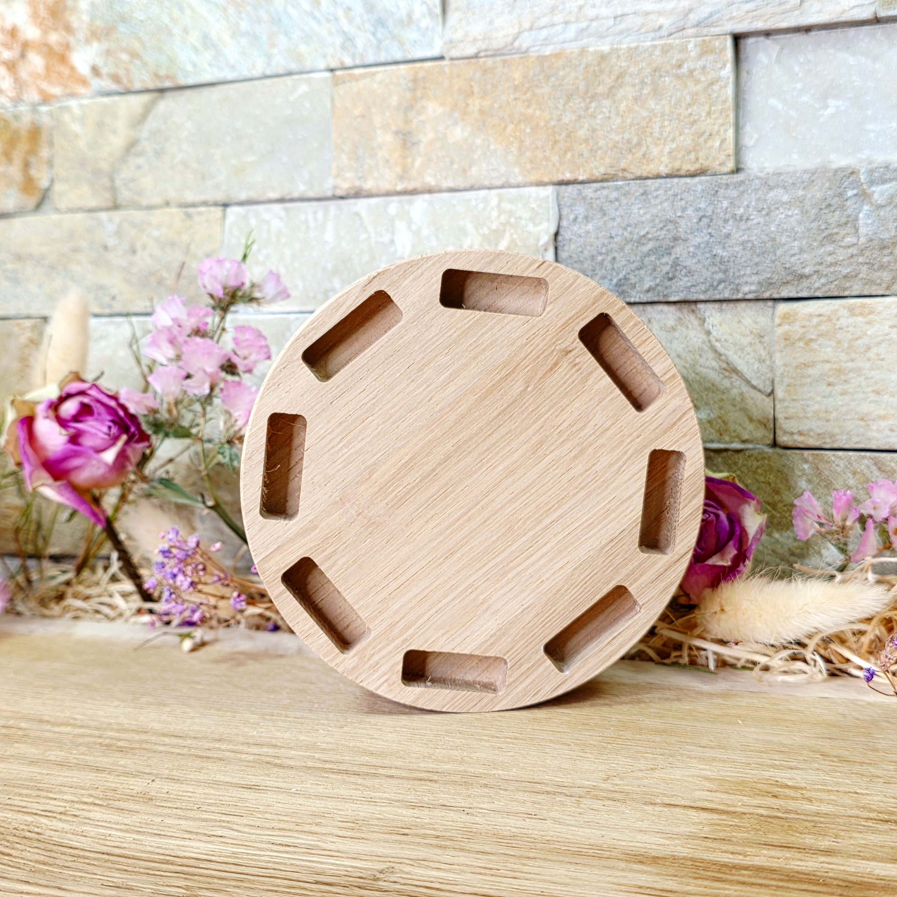 Eichenholzteller 10cm – entwickelt für unser Stecksystem