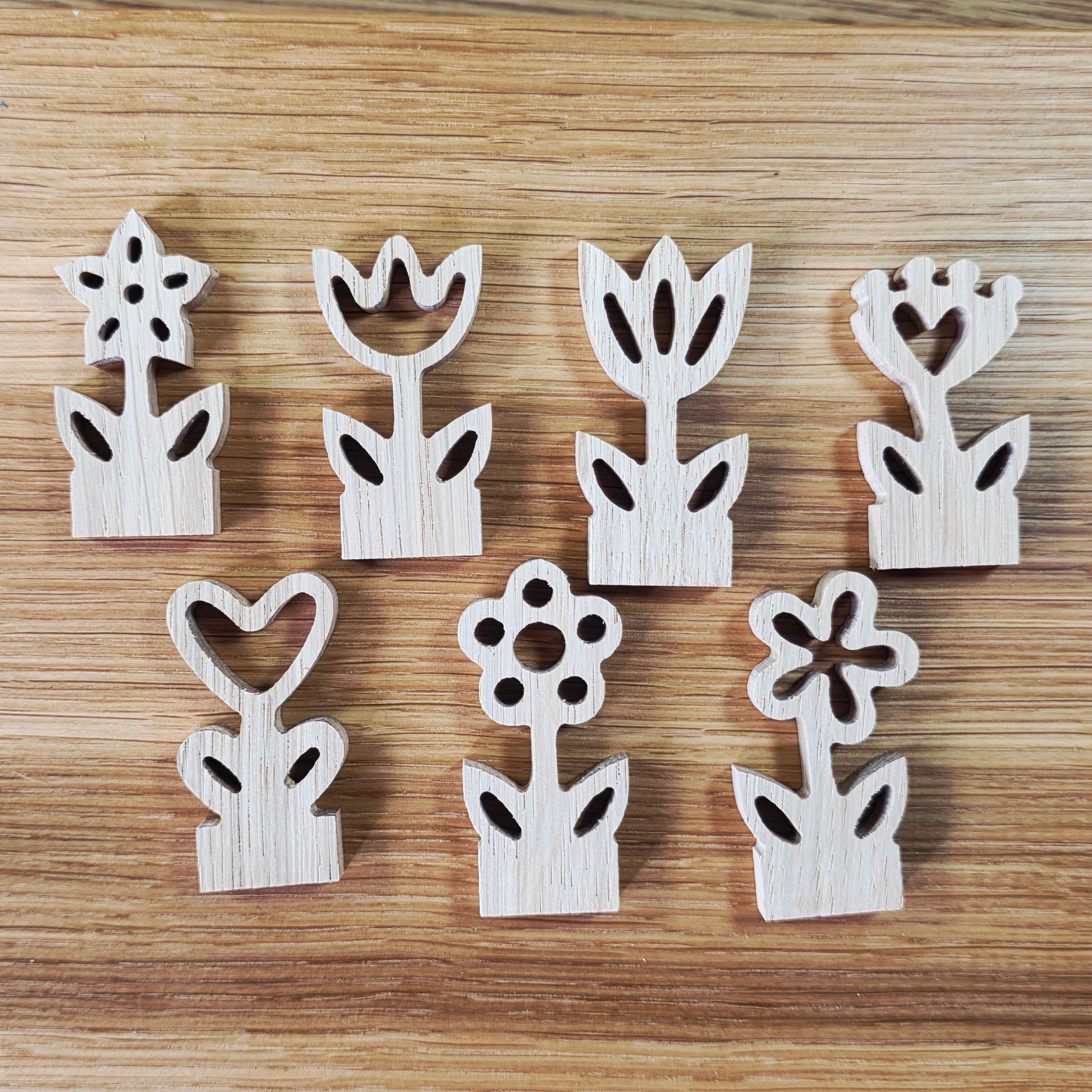 Eichenholz – Steckblumen Frühling – 7 Motive zur Auswahl