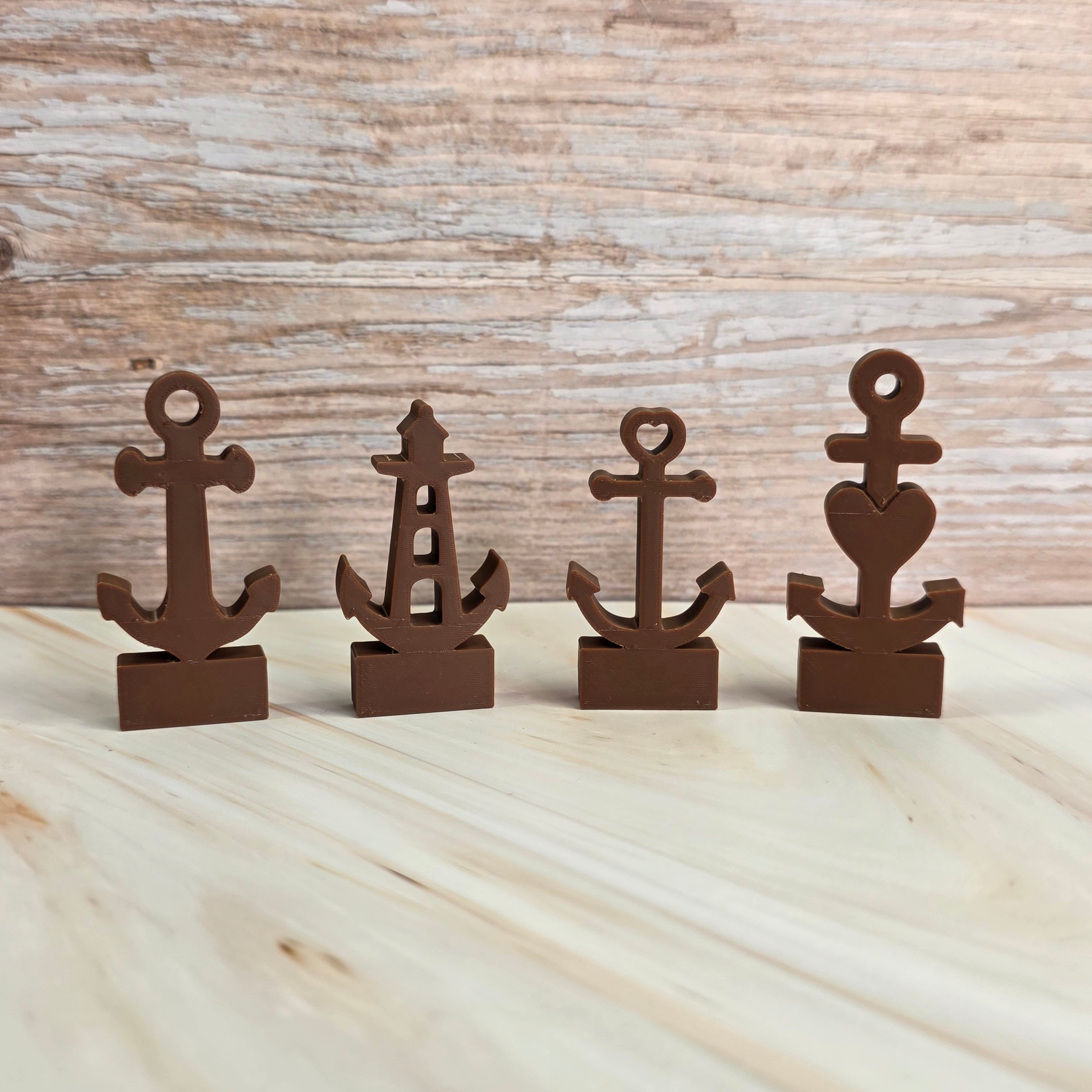 3D Druckdatei – Motivklötzchen Anker 4er Set - STL