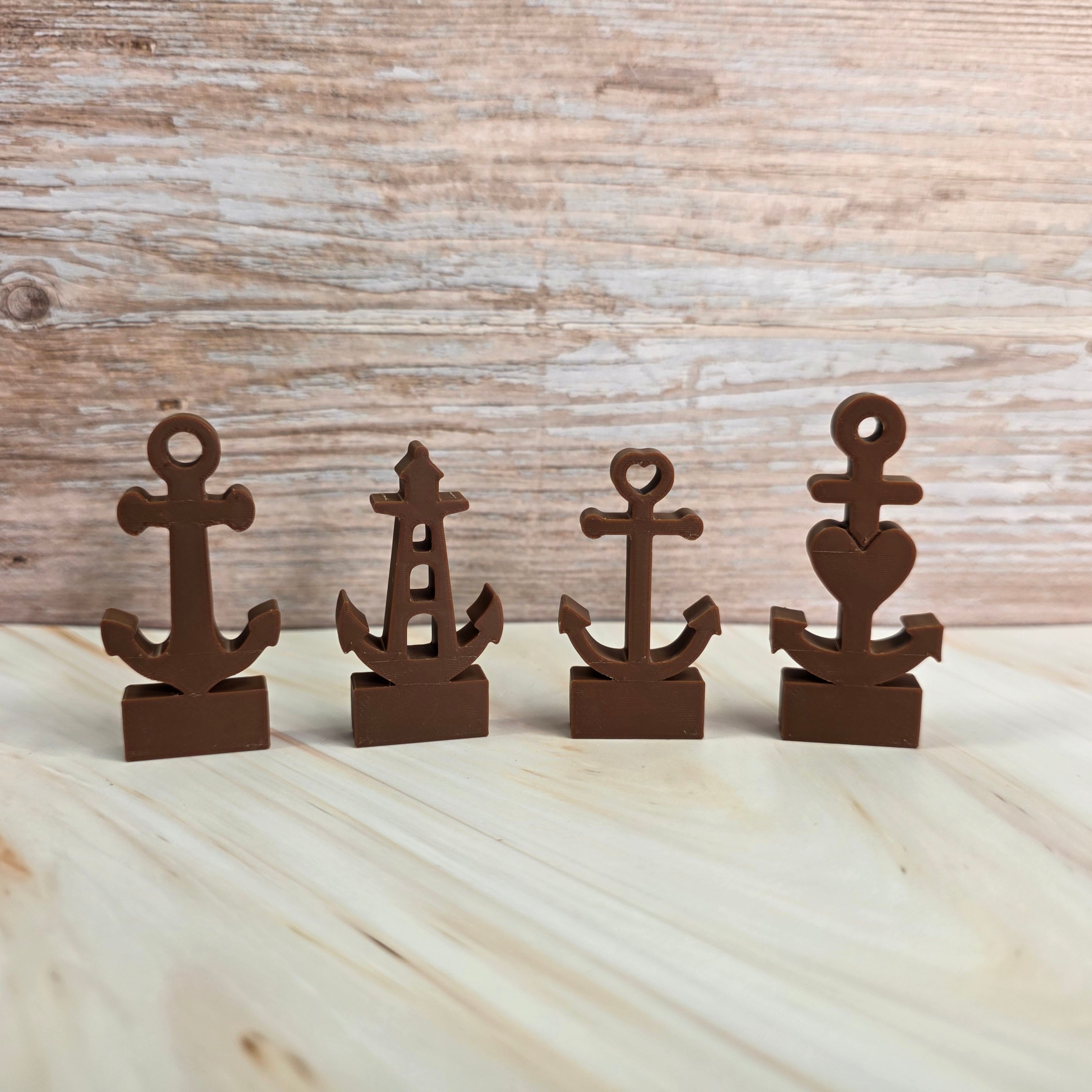 3D Druckdatei – Motivklötzchen Anker 4er Set - STL