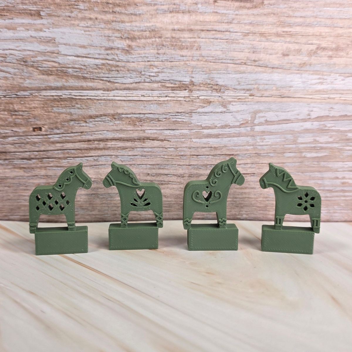3D Druckdatei Motivklötzchen Dalapferde Raute STL – Ansicht 2