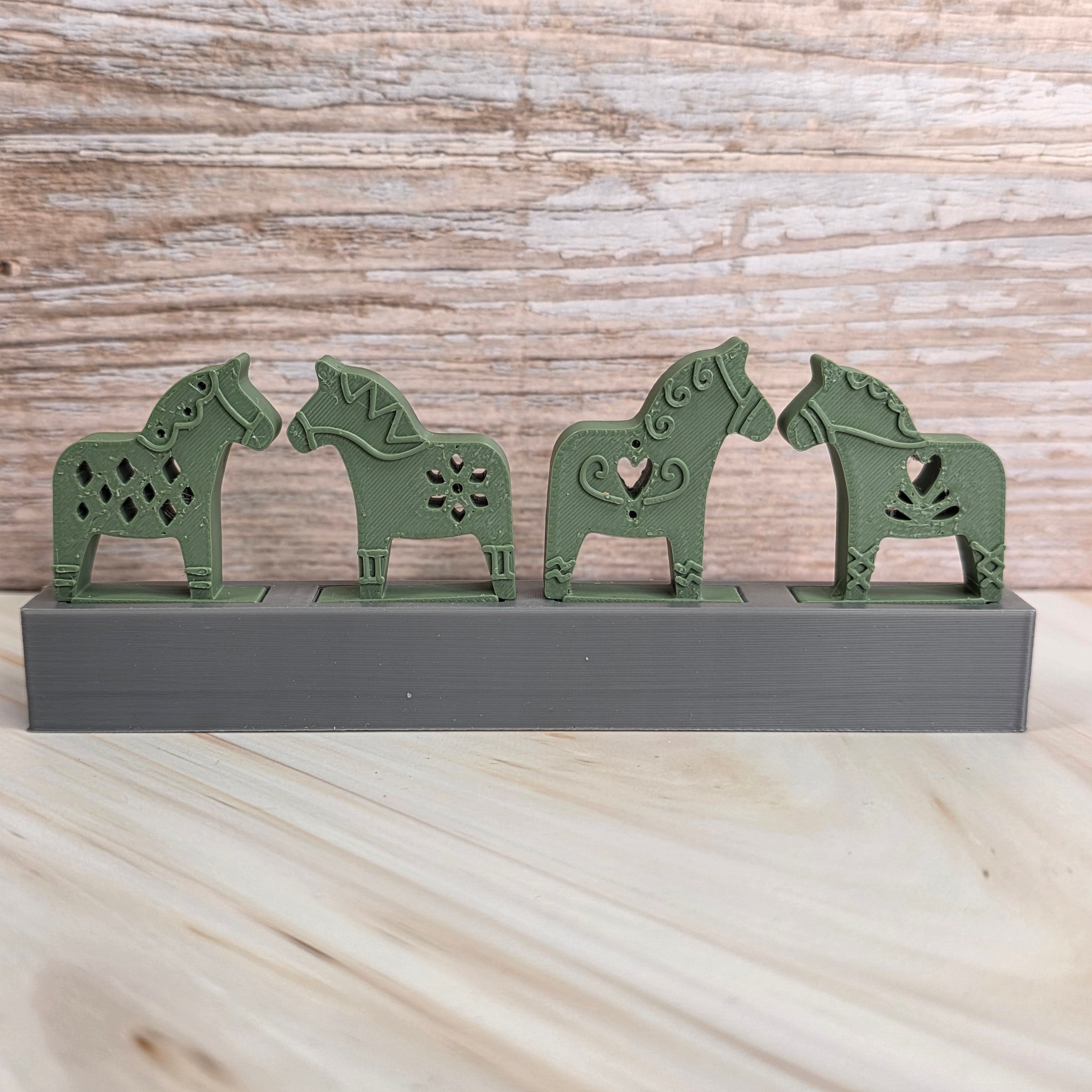 3D Druckdatei – Motivklötzchen - Dalapferde - Raute - STL