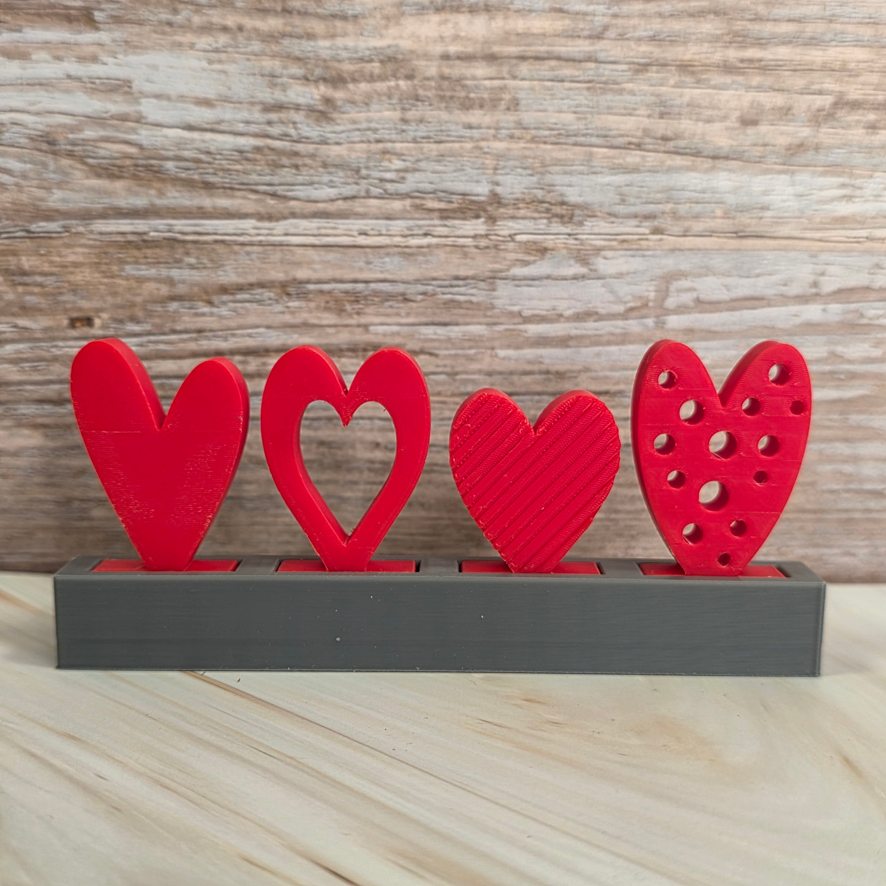 3D Druckdatei – Motivklötzchen - Herzen 1 - STL