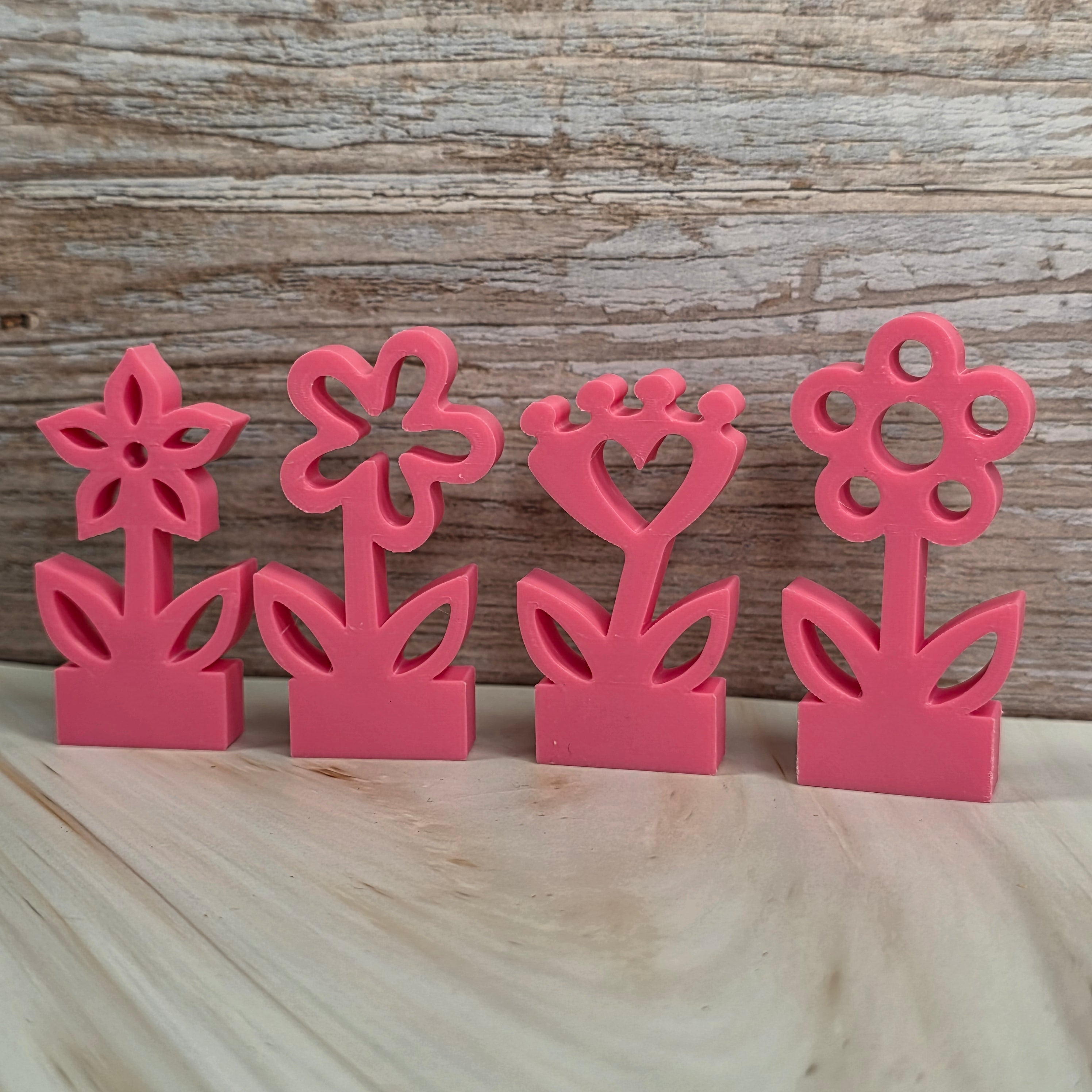3D Druckdatei – Motivklötzchen - Frühlingsblumen 3 - STL