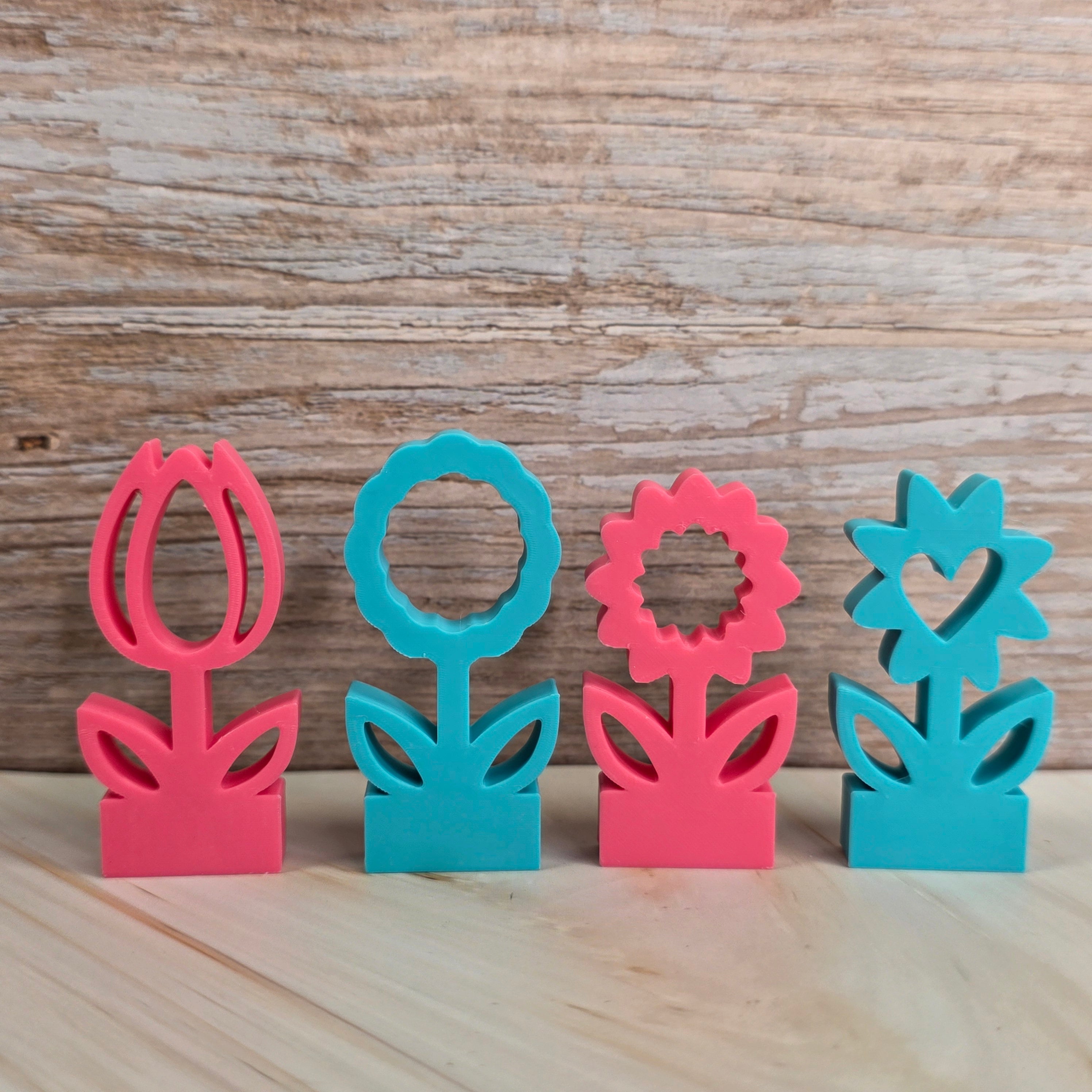 3D Druckdatei – Motivklötzchen - Frühlingsblumen 1 - STL