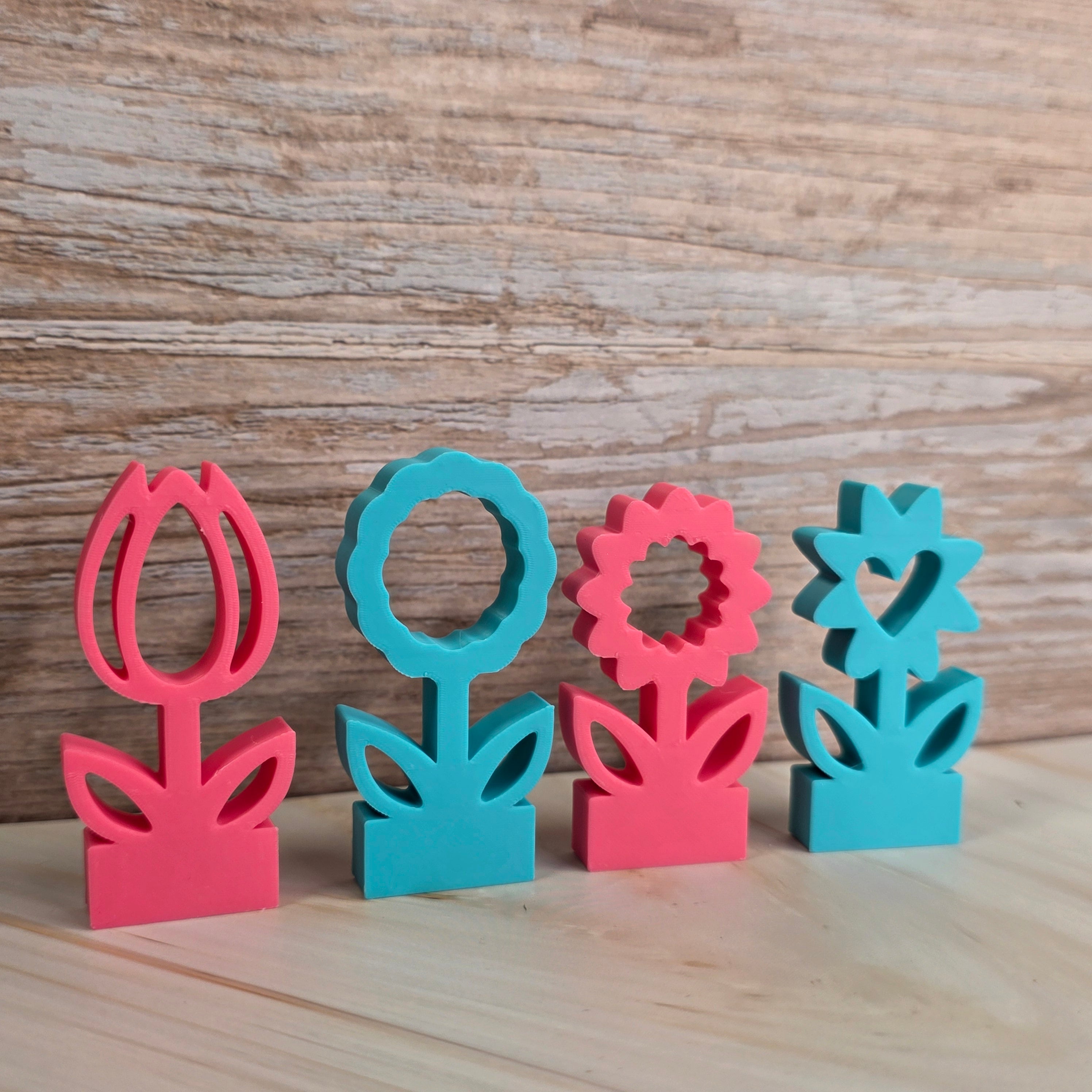 3D Druckdatei – Motivklötzchen - Frühlingsblumen 1 - STL