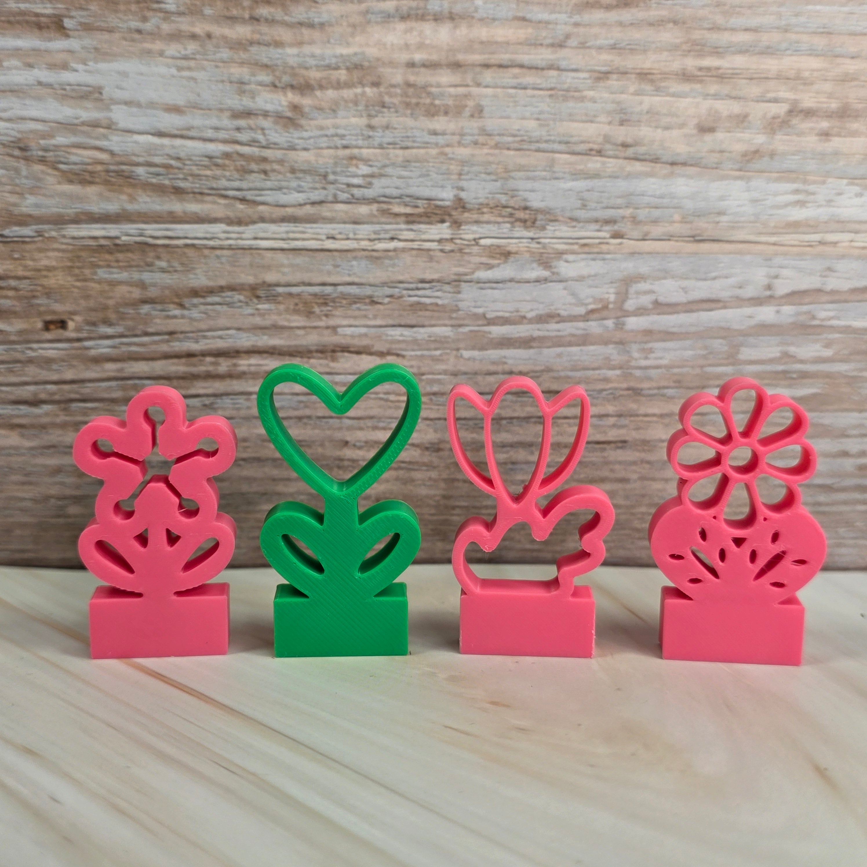 3D Druckdatei – Motivklötzchen - Frühlingsblumen 4 - STL