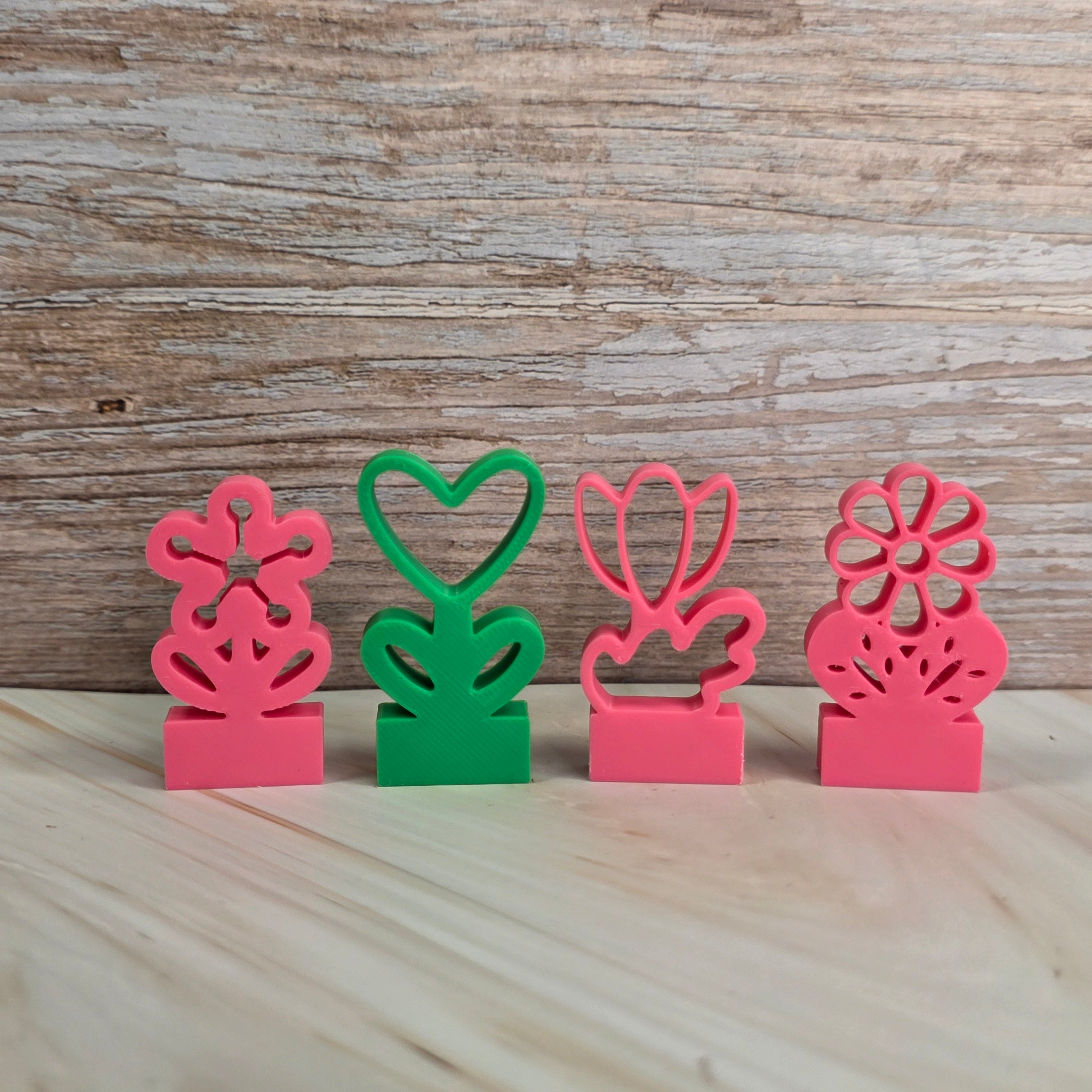 3D Druckdatei – Motivklötzchen - Frühlingsblumen 4 - STL