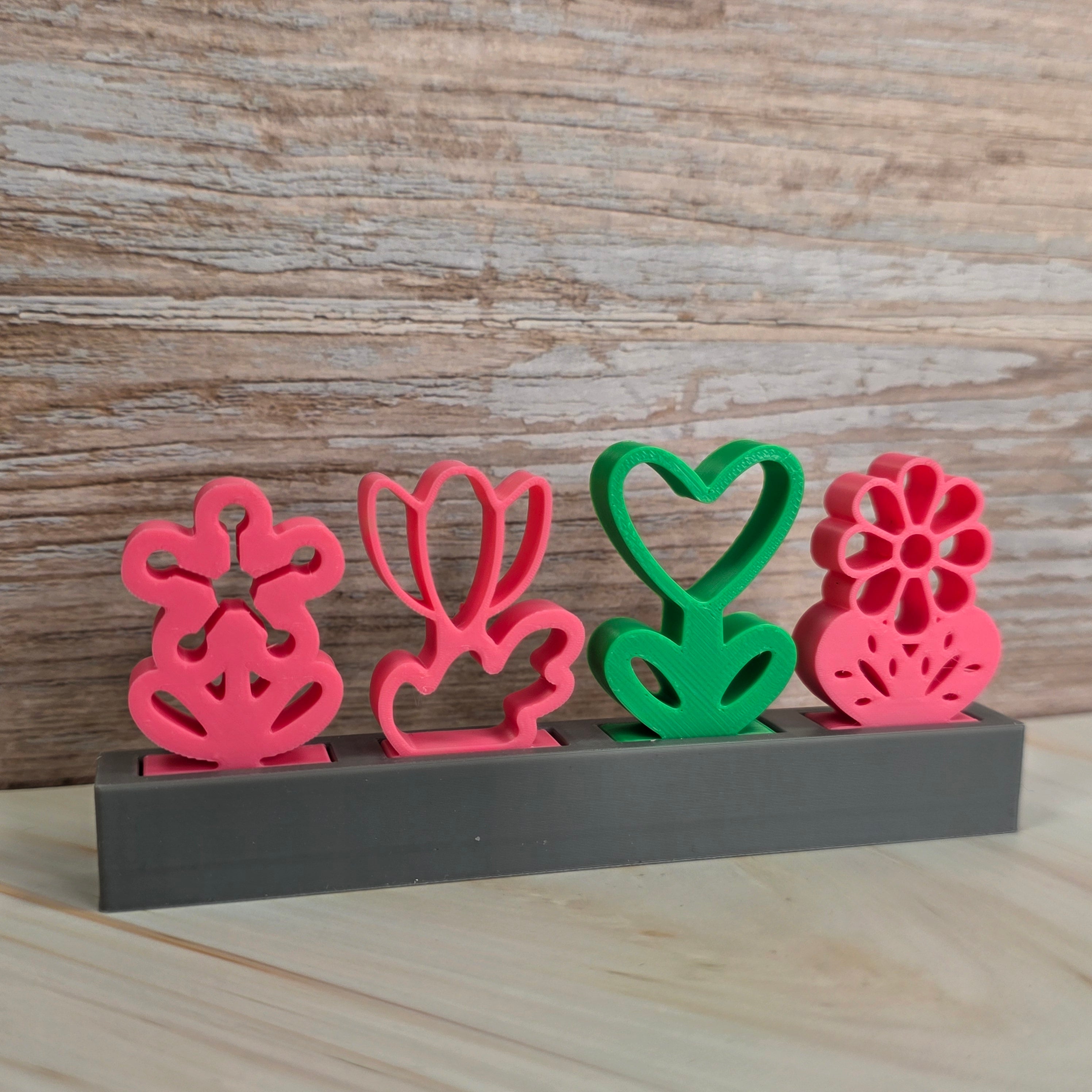 3D Druckdatei – Motivklötzchen - Frühlingsblumen 4 - STL