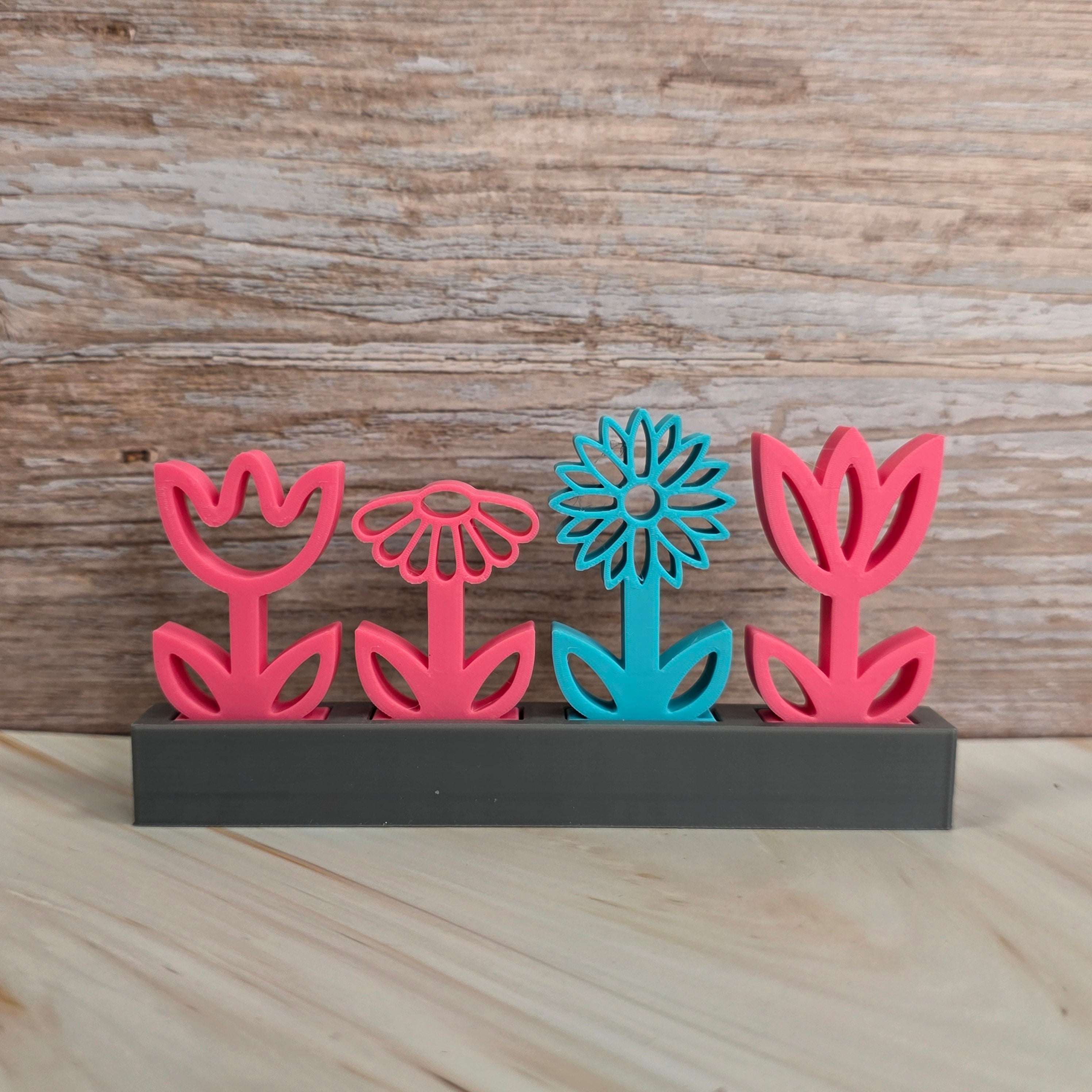 3D Druckdatei – Motivklötzchen - Frühlingsblumen 2 - STL