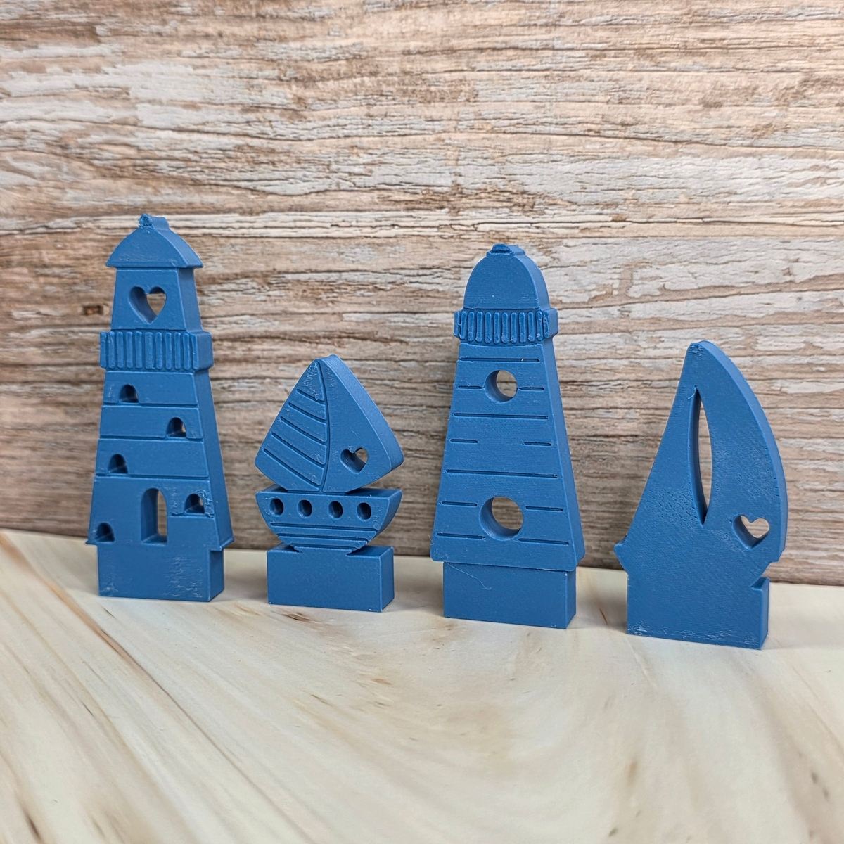 3D Druckdatei Motivklötzchen Maritim Boote & Leuchttürme STL – Ansicht 3